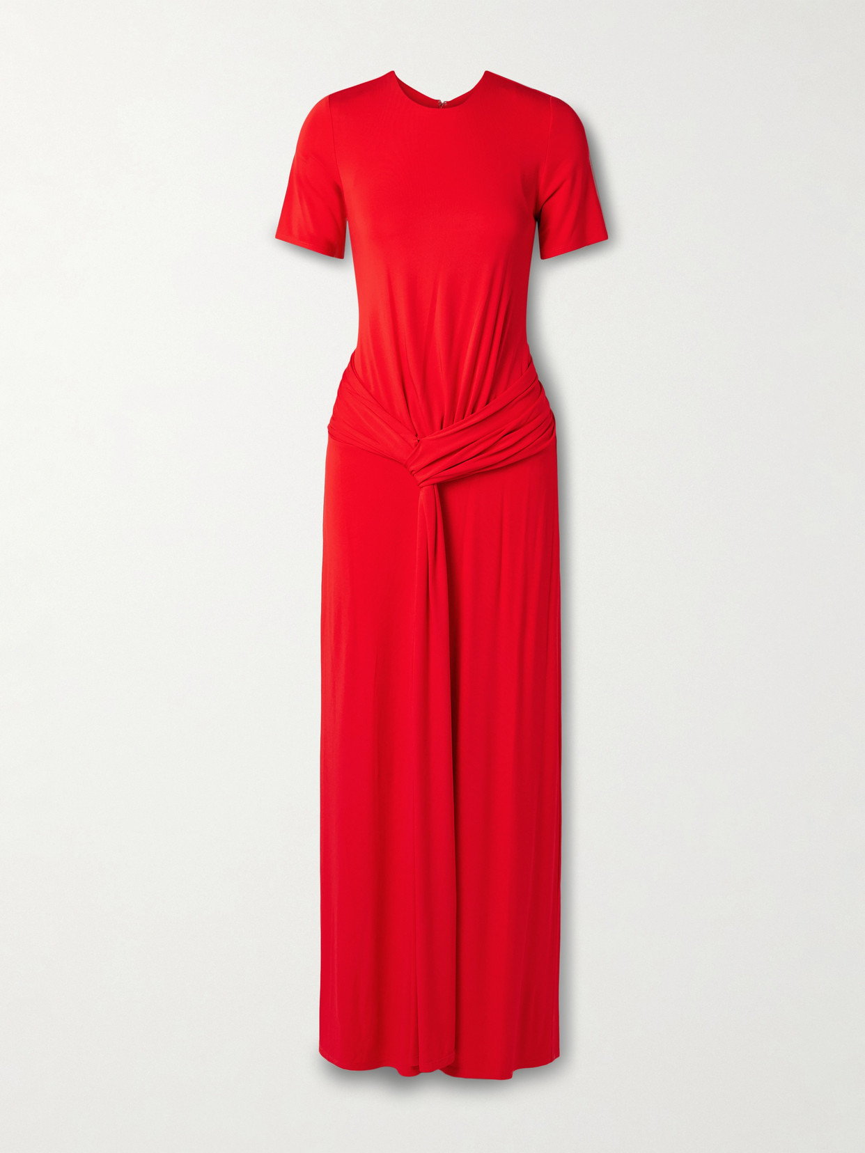 Simkhai Nalani Tie-front Draped Stretch-jersey Gown In Red