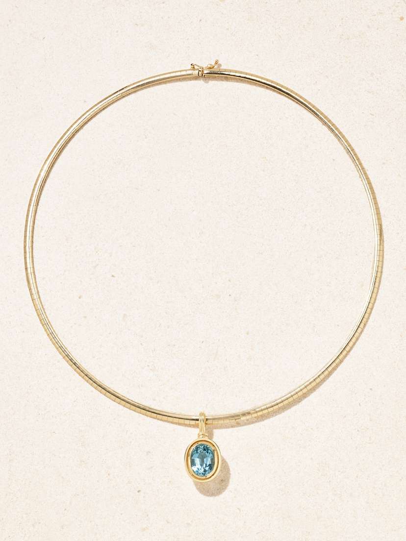 Retrouvaí 14-karat Gold Aquamarine Necklace