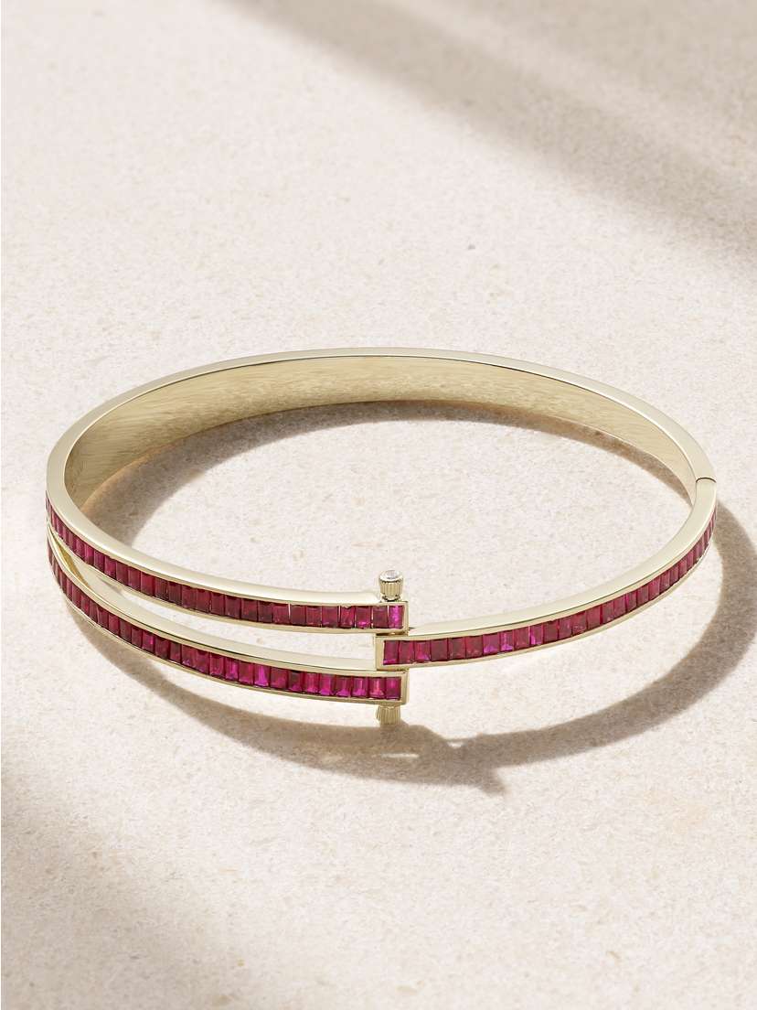 Retrouvaí Magna 14-karat Gold, Ruby And Diamond Bracelet