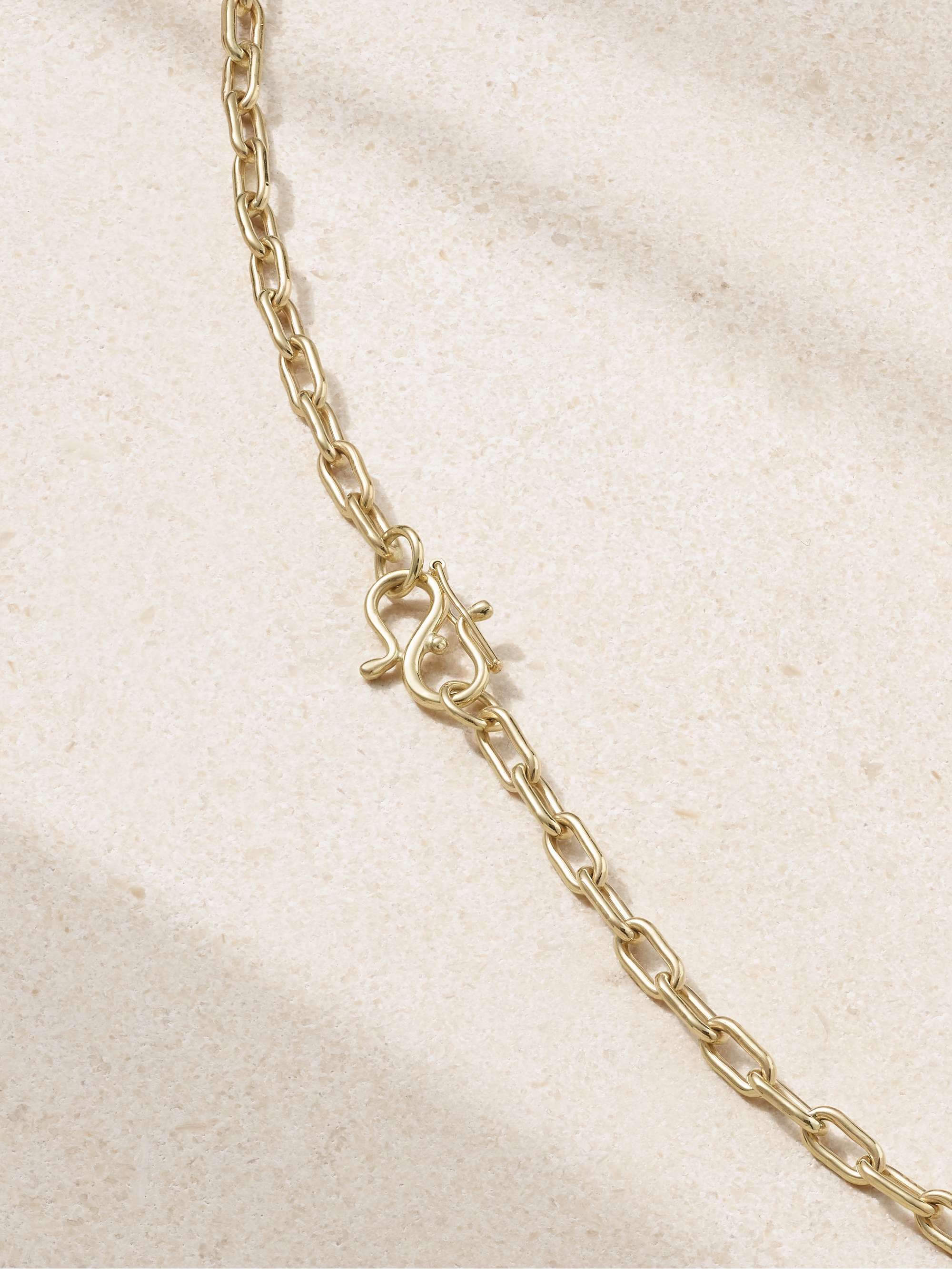 RETROUVAÍ Lollipop 14-karat gold, trolleite and morganite necklace