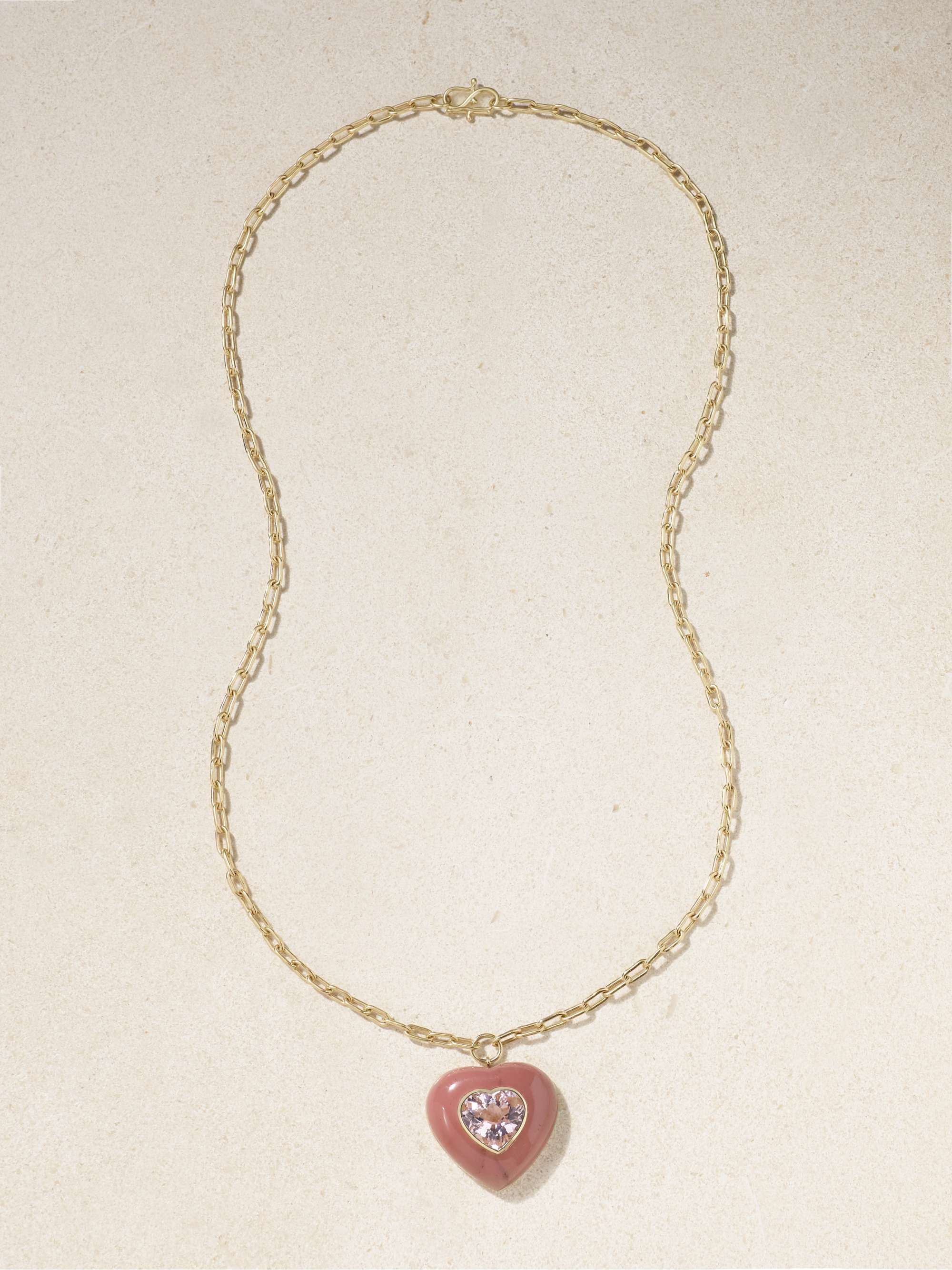 RETROUVAÍ Lollipop 14-karat gold, trolleite and morganite necklace
