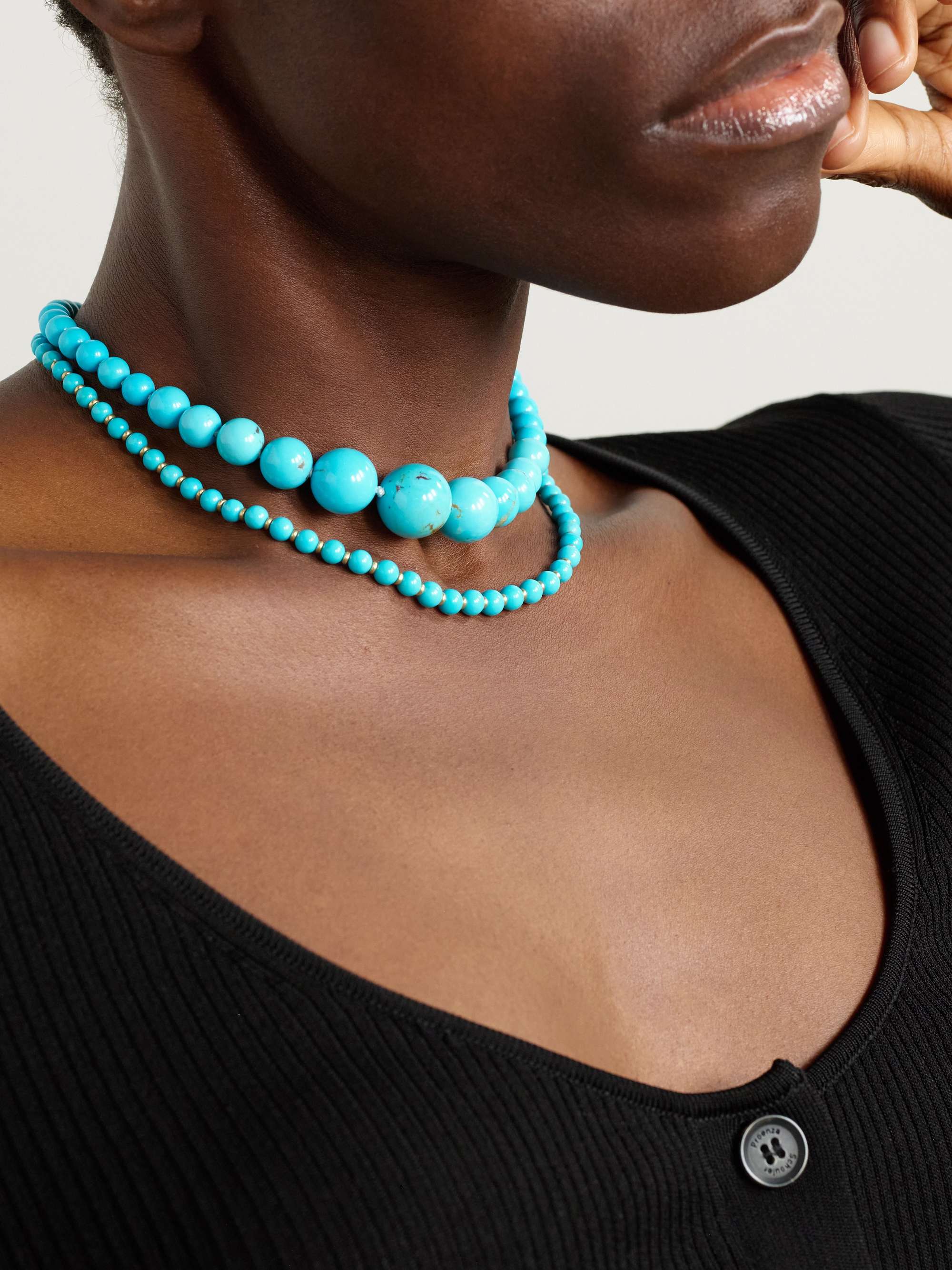 IRENE NEUWIRTH Candy 18-karat gold turquoise necklace