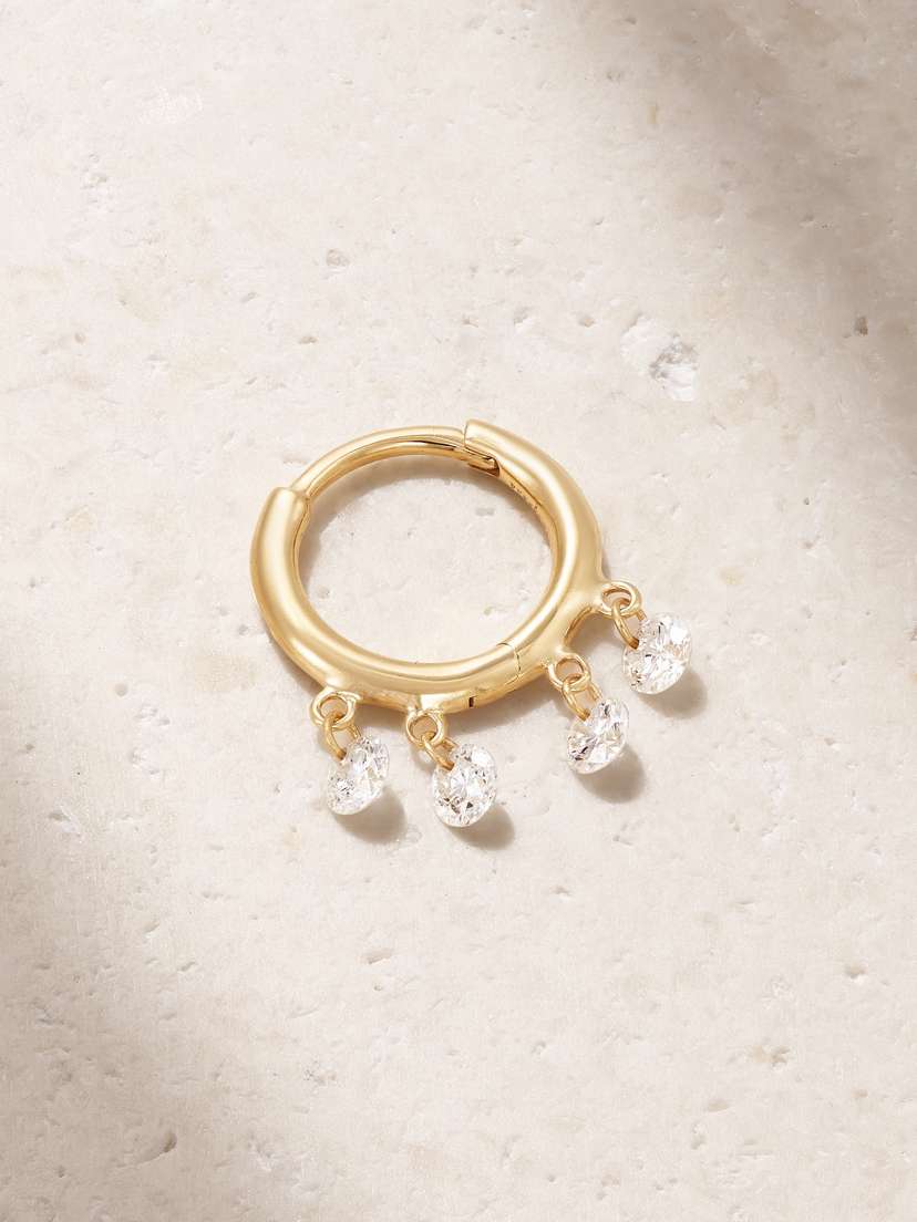 Persée Bohème 18-karat Gold Diamond Single Hoop Earring