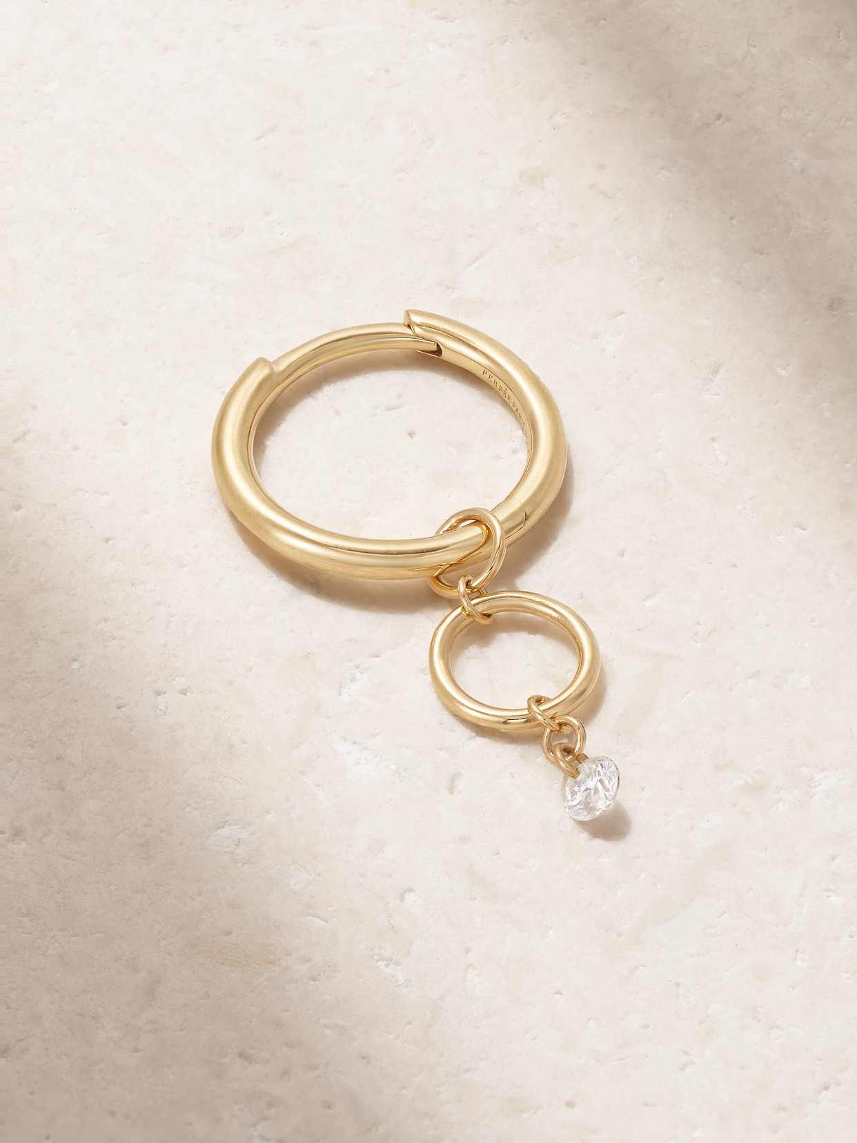 Persée - Circles 18-karat Gold Diamond Single Hoop Earring - One size