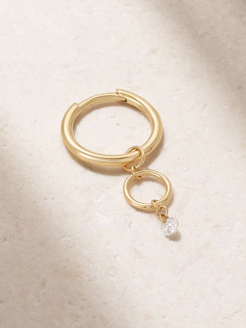 Persée Circles 18-karat Gold Diamond Single Hoop Earring