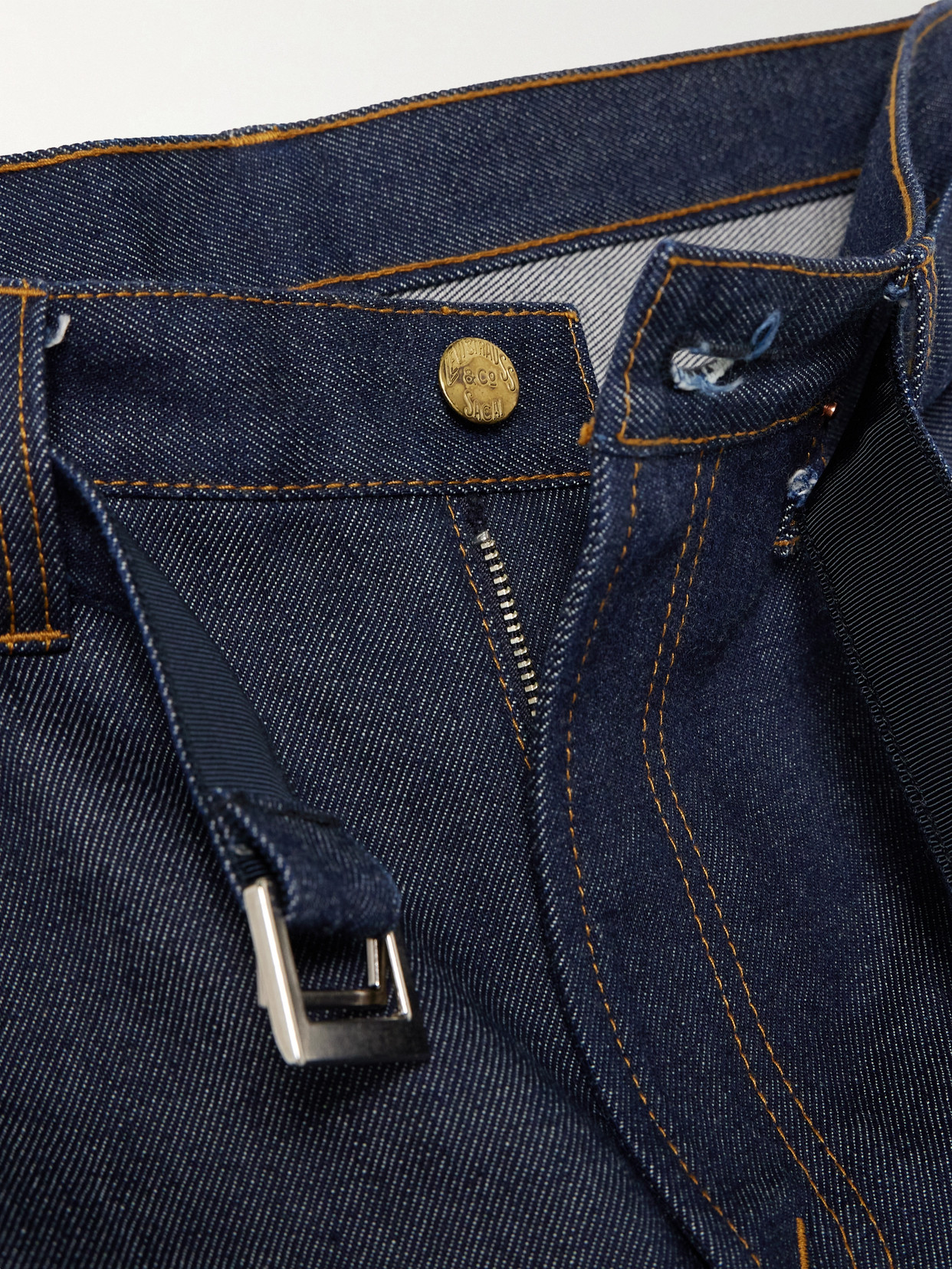 Sacai + Levi's Belted High-rise Wide-leg Jeans