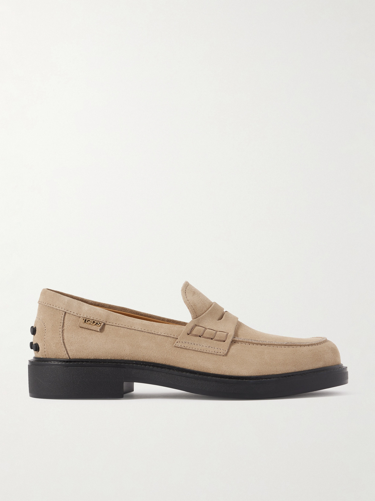 Tod's Penny-slot Suede Loafers In Neutrals