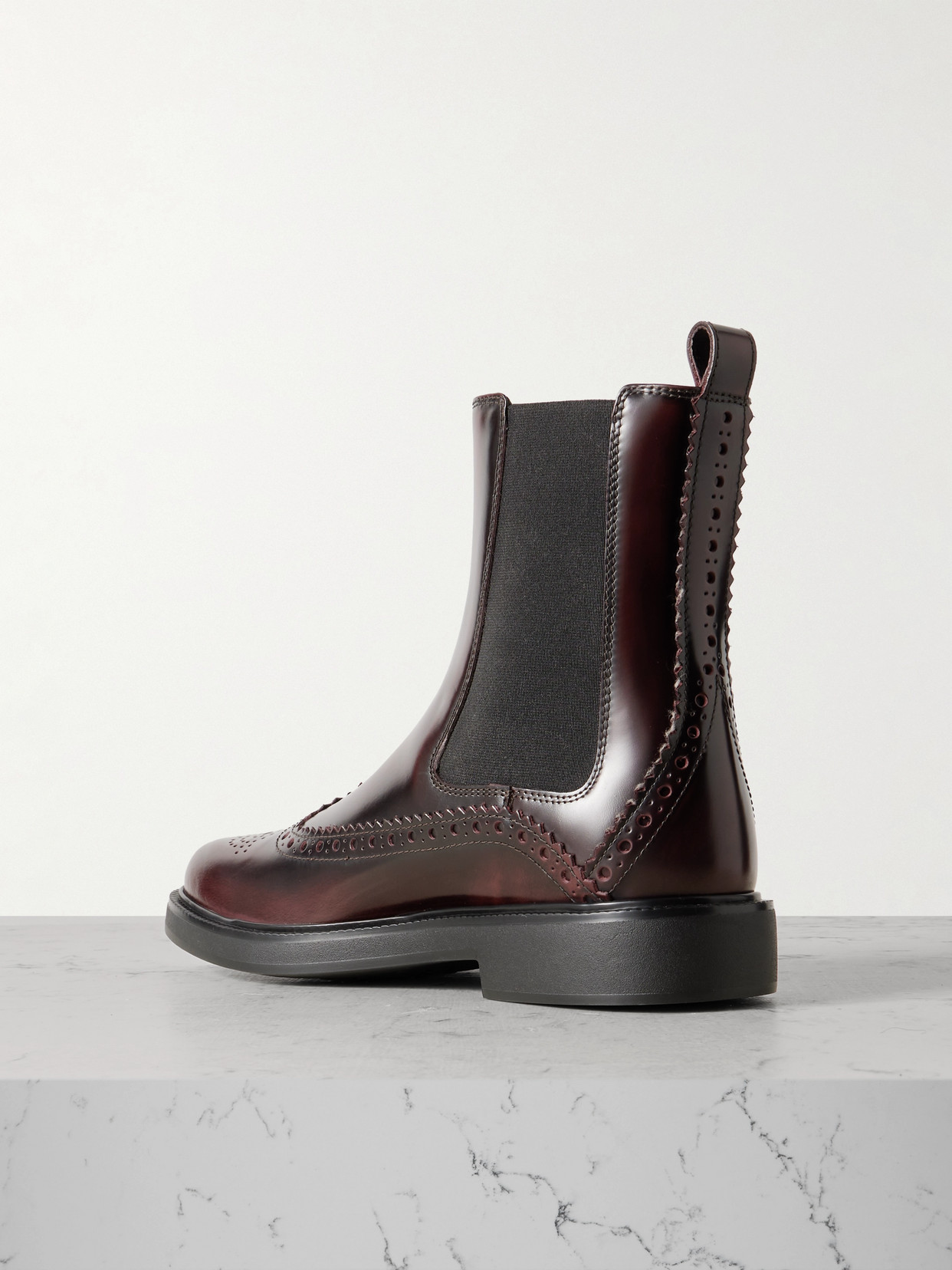 Tod's Woman Ankle Boots Burgundy Size 8 Leather In Brown