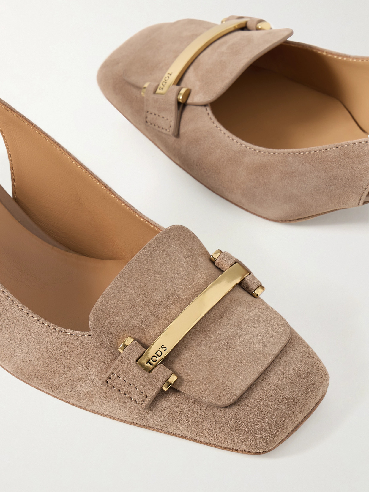 TOD'S CUOIO EMBELLISHED SUEDE PUMPS