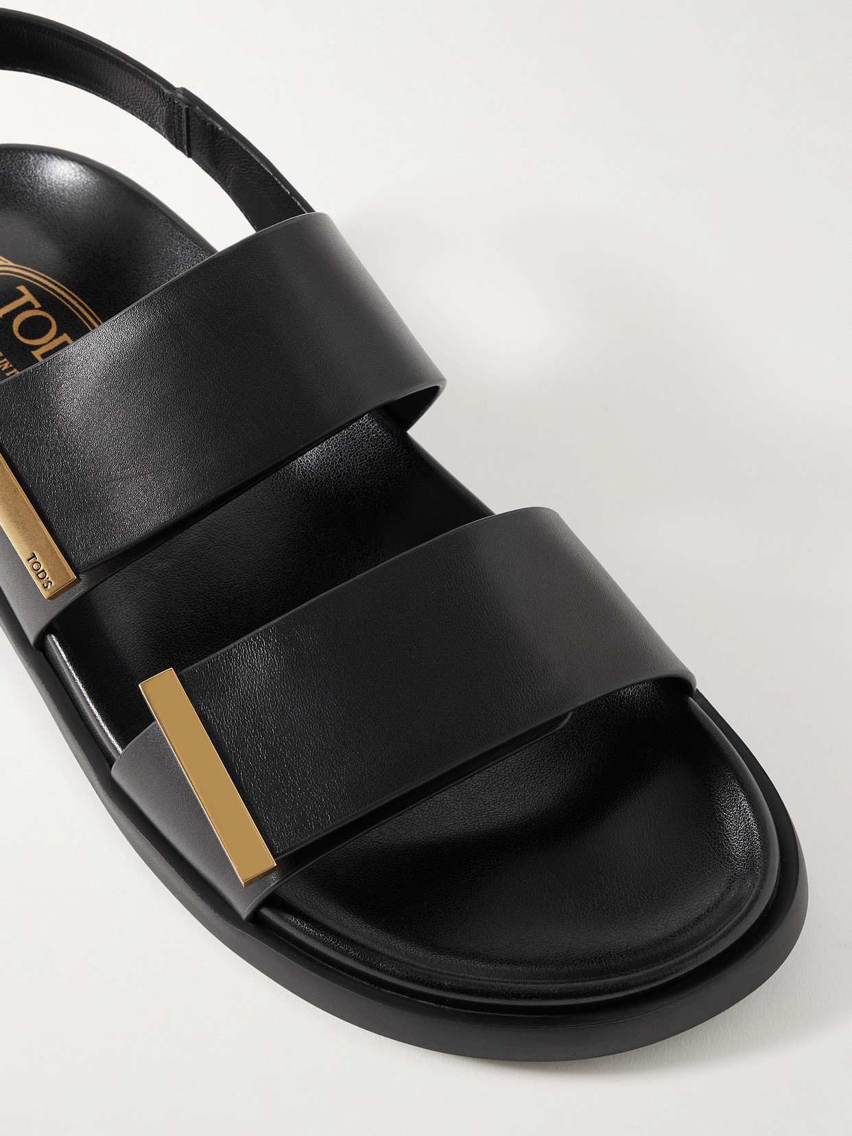 Tod's Leather Sandals With Metallic Detail In Multi