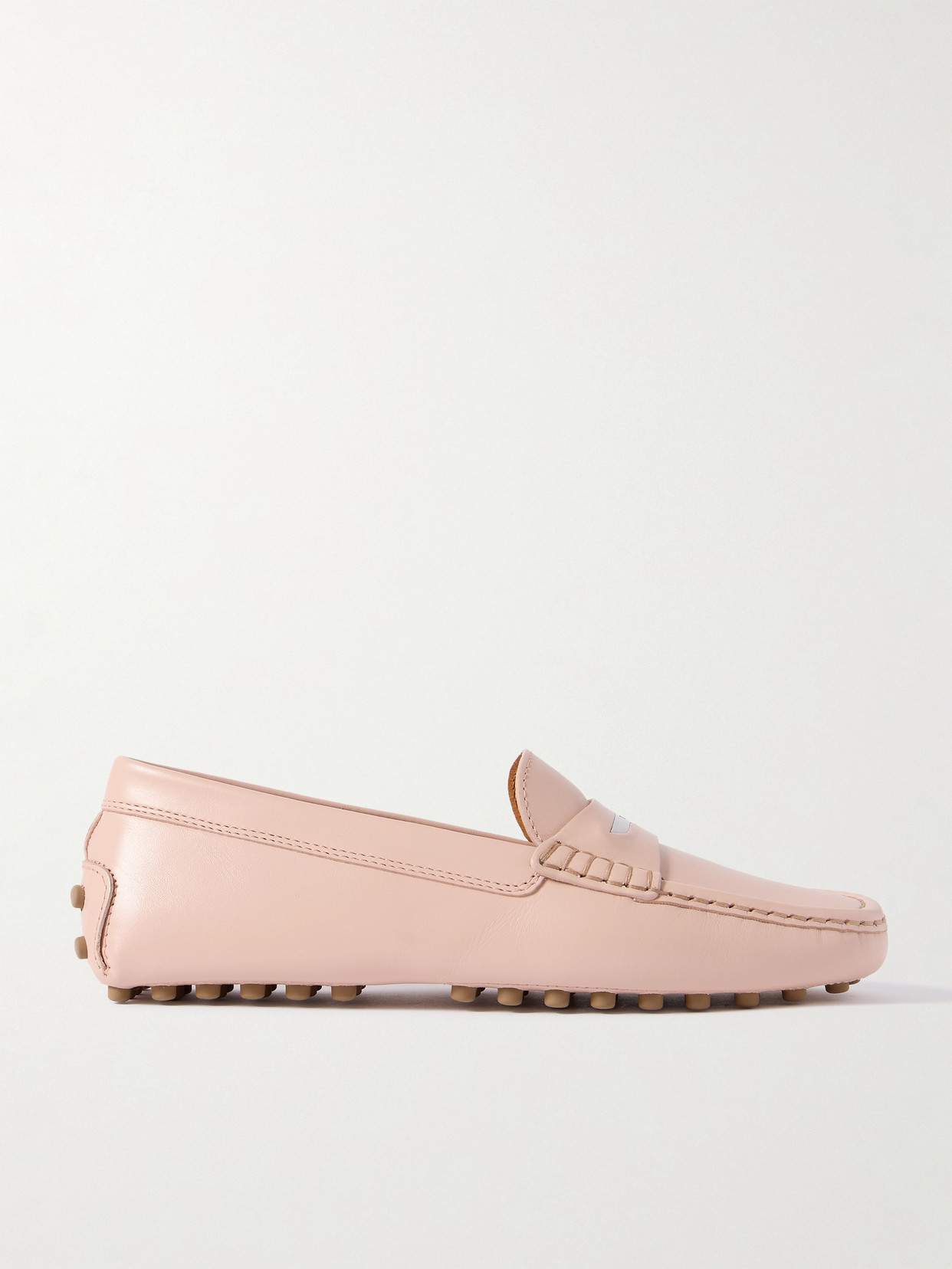 Tod's Grained Leather Gommino Driving Shoes In Pink