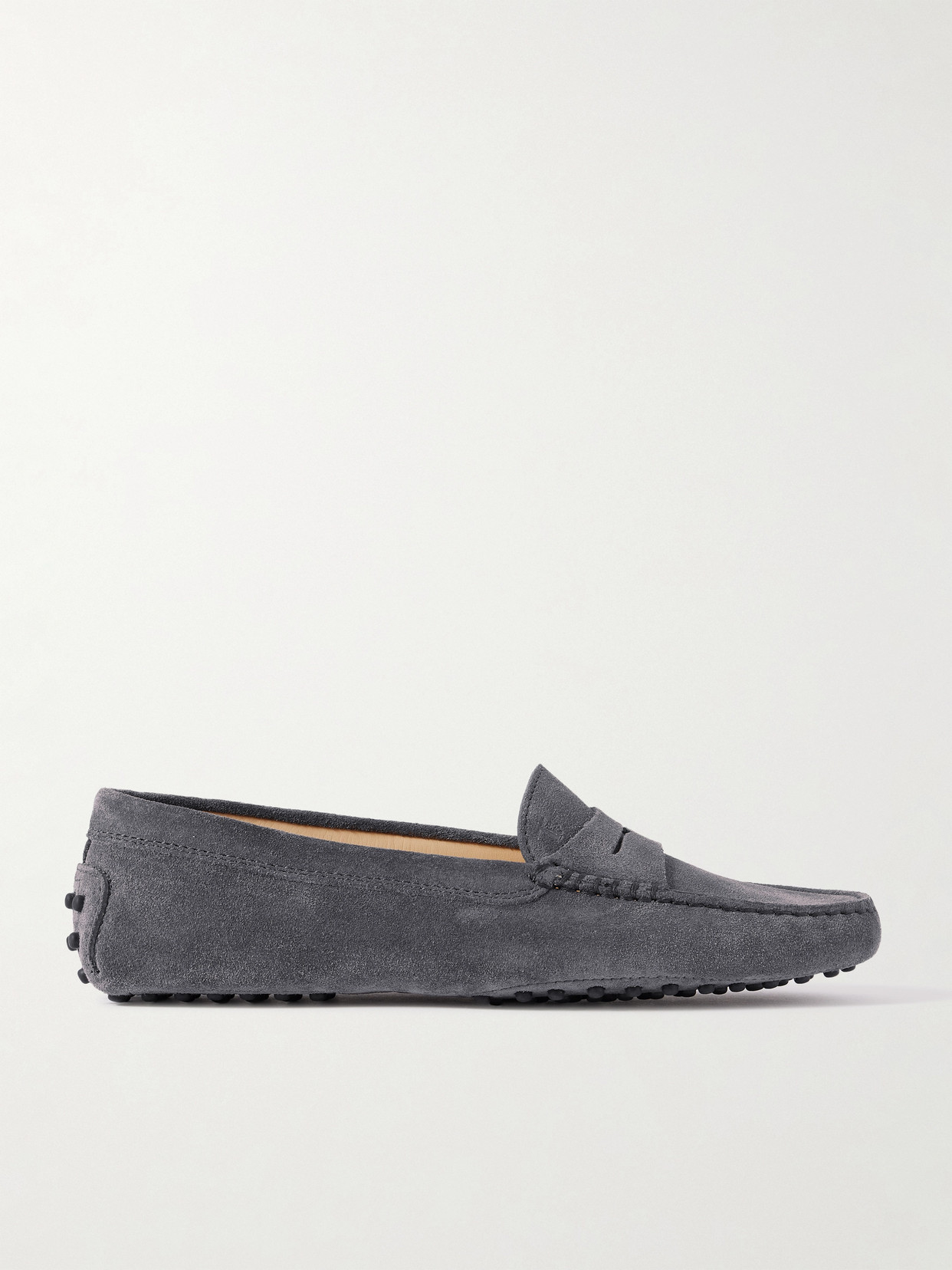 Tod's Gommino Suede Loafers In Gray