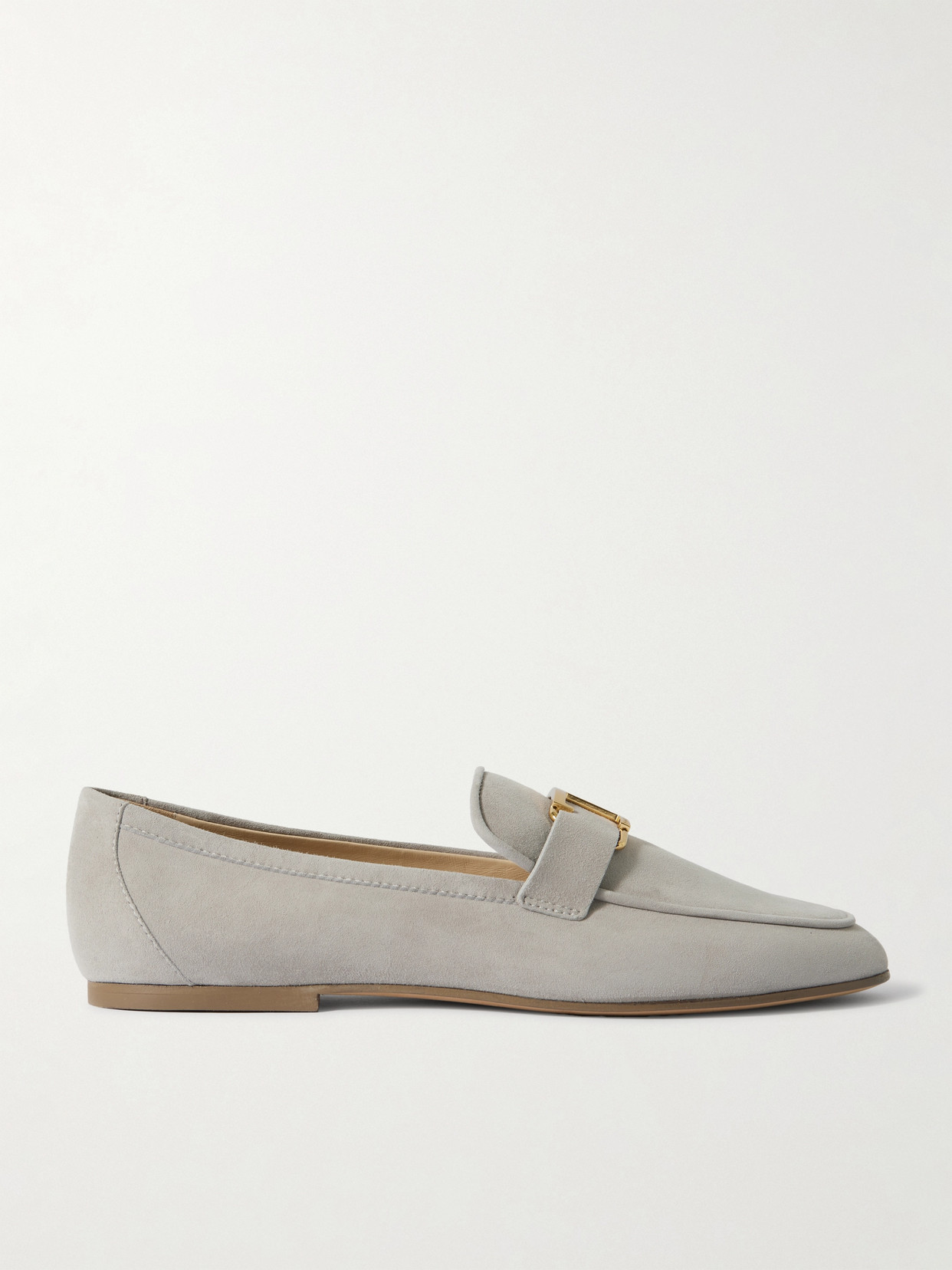 Tod's Embellished Nubuck Loafers In Brown