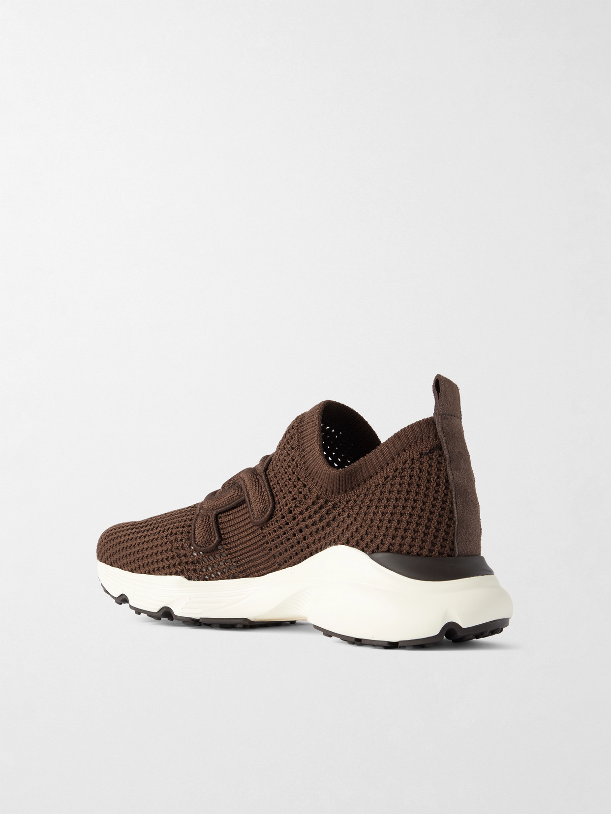 Tod's Stretch-knit Slip-on Sneakers In Brown