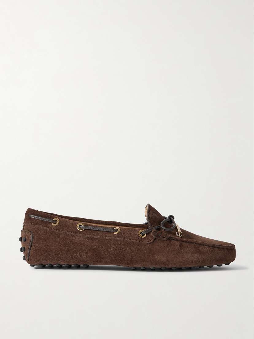 Tod's Gommino Leather-trimmed Suede Loafers