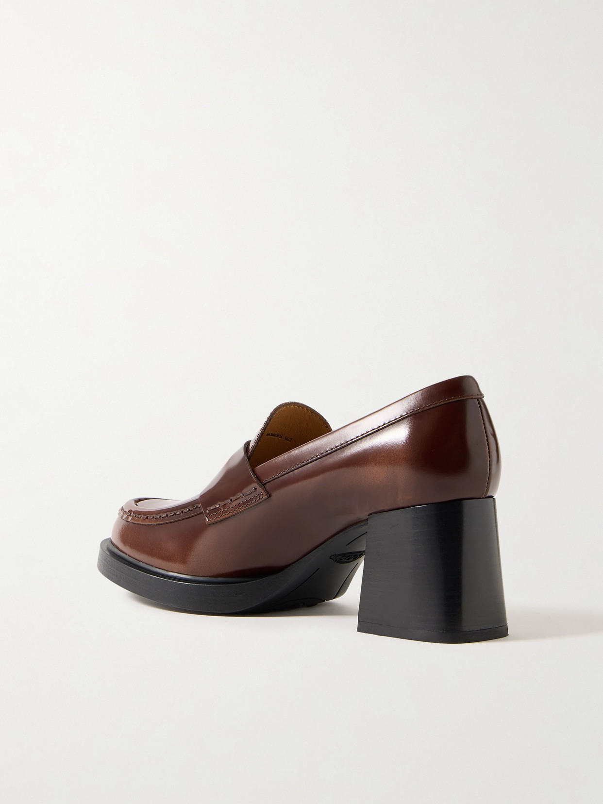 Tod's Gomma Glossed-leather Loafers In Brown