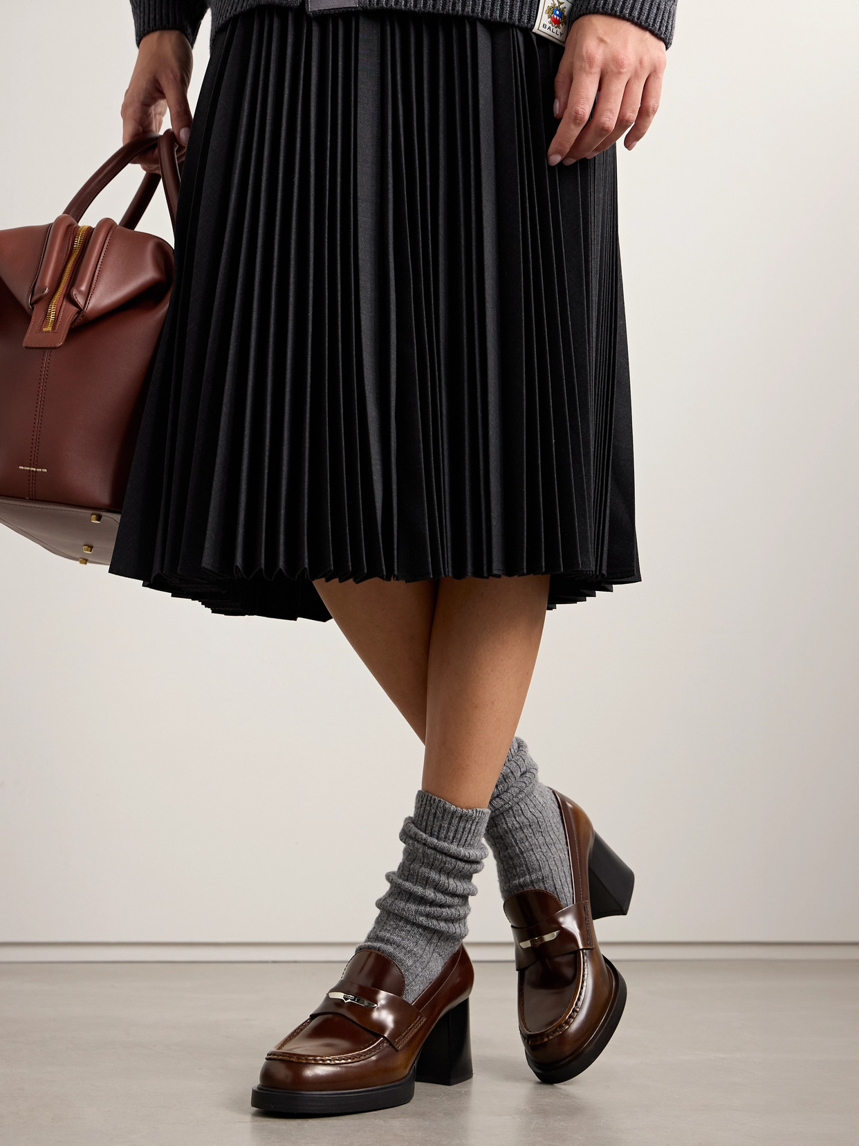 Tod's Gomma Glossed-leather Loafers In Brown
