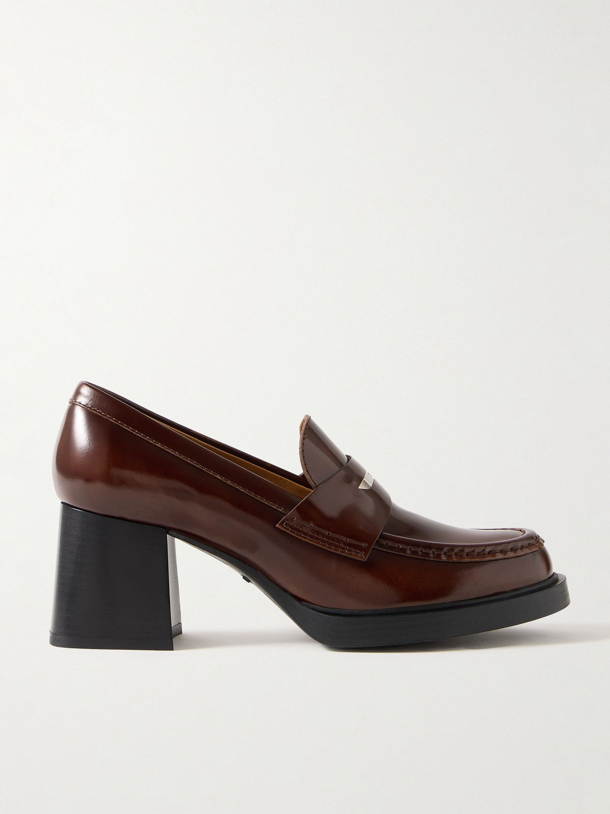 Tod's - Gomma Glossed-leather Loafers - Dark brown