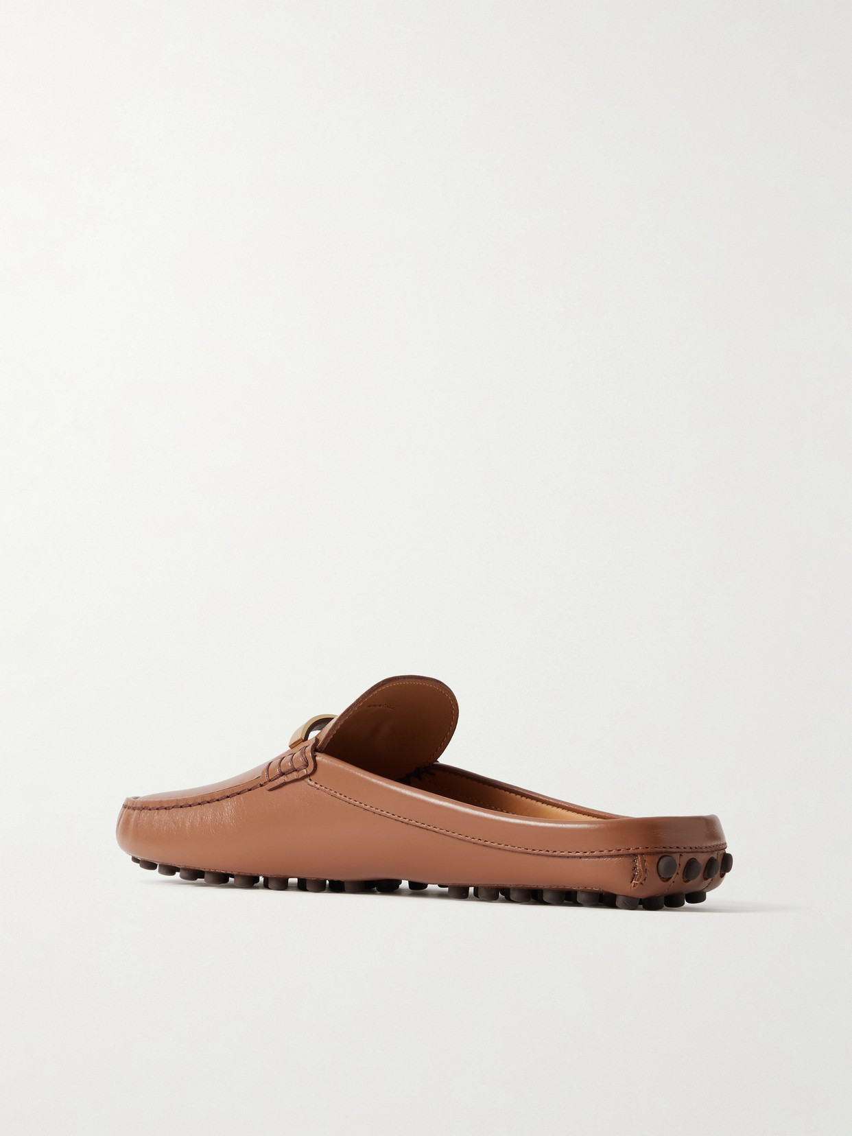Tod's Gommino 22l Embellished Leather Mules In Brown