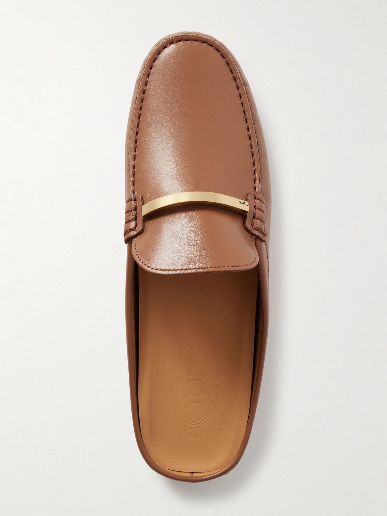 Tod's Gommino 22l Embellished Leather Mules In Brown