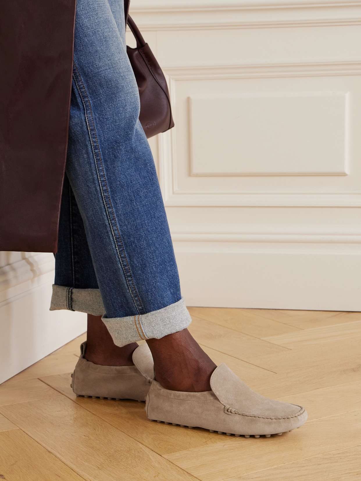 Tod's Gommino 22l Suede Loafers In Brown