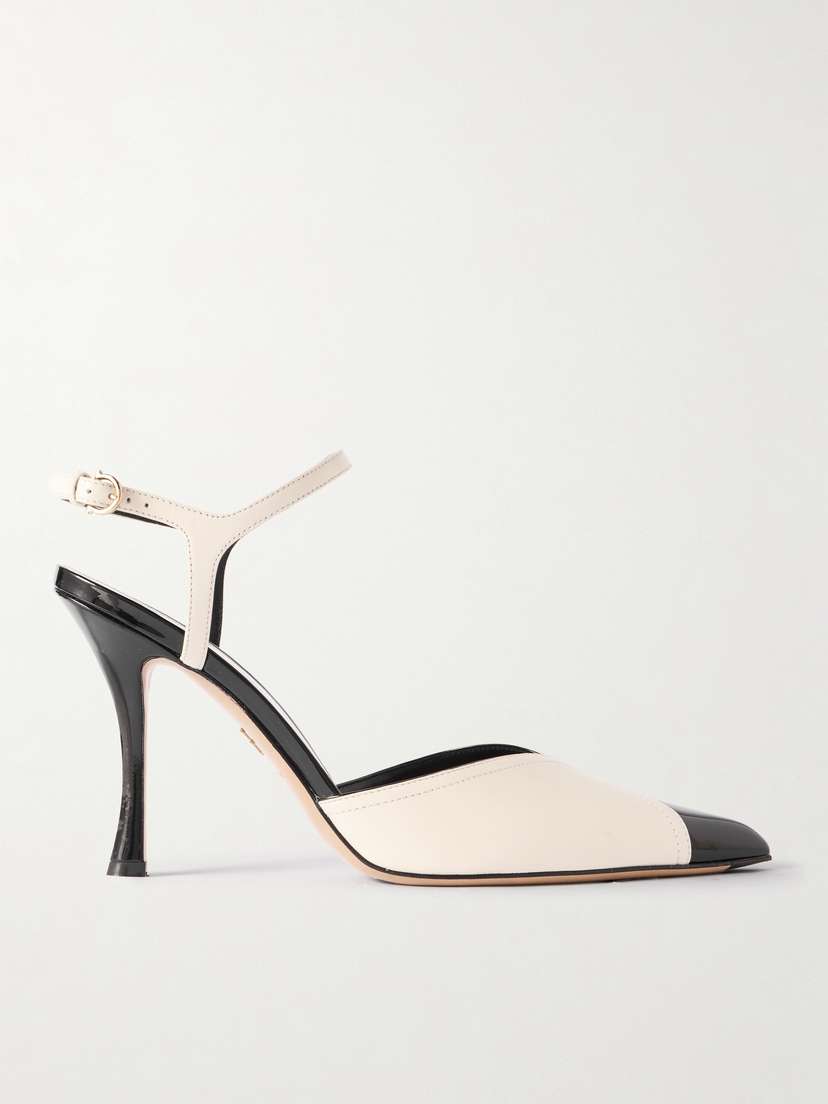 Ferragamo Erula Smooth And Patent-leather Pumps