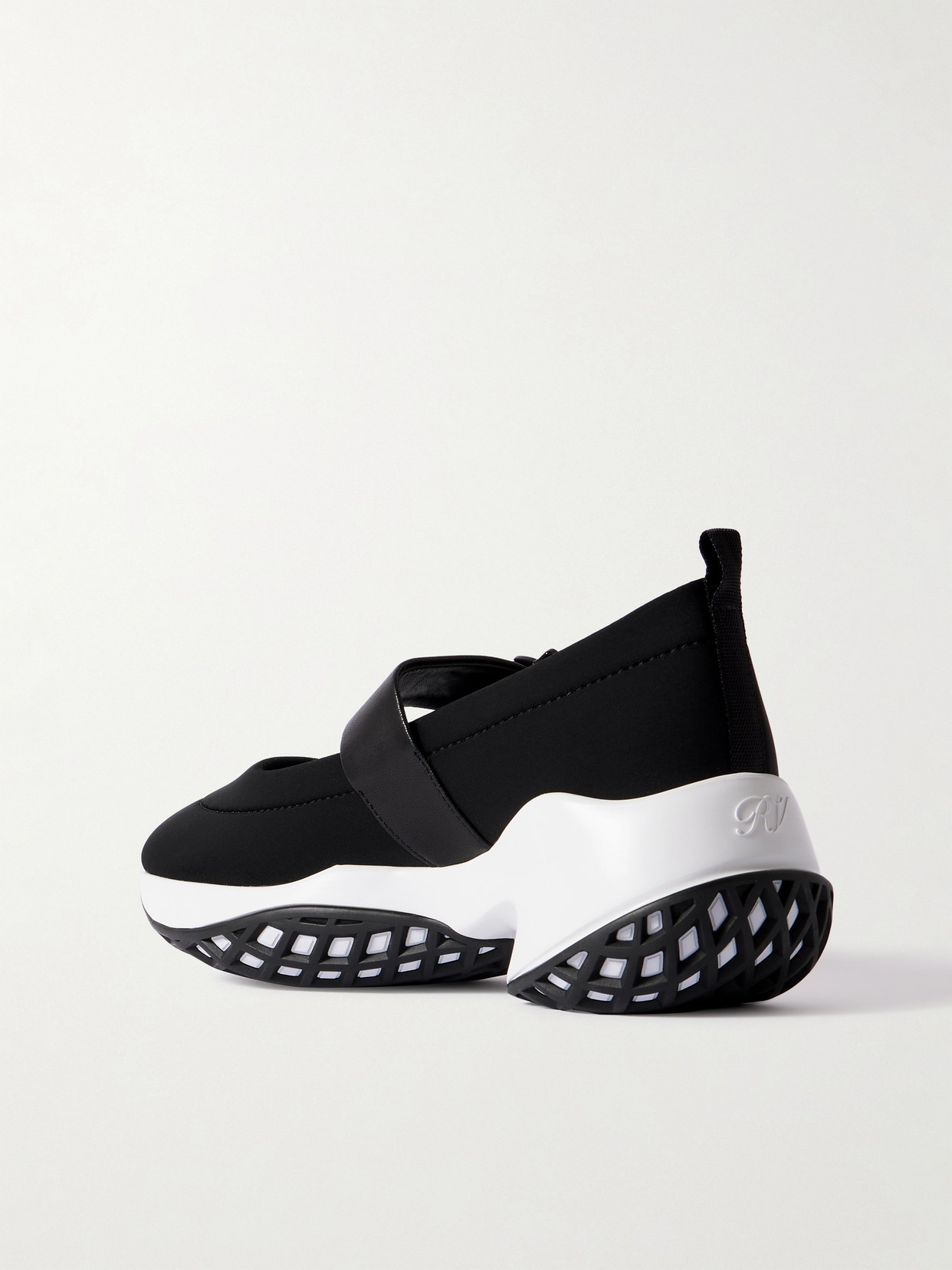 Roger Vivier Viv Run Strass Buckle Hybrid Slip Ons In Black