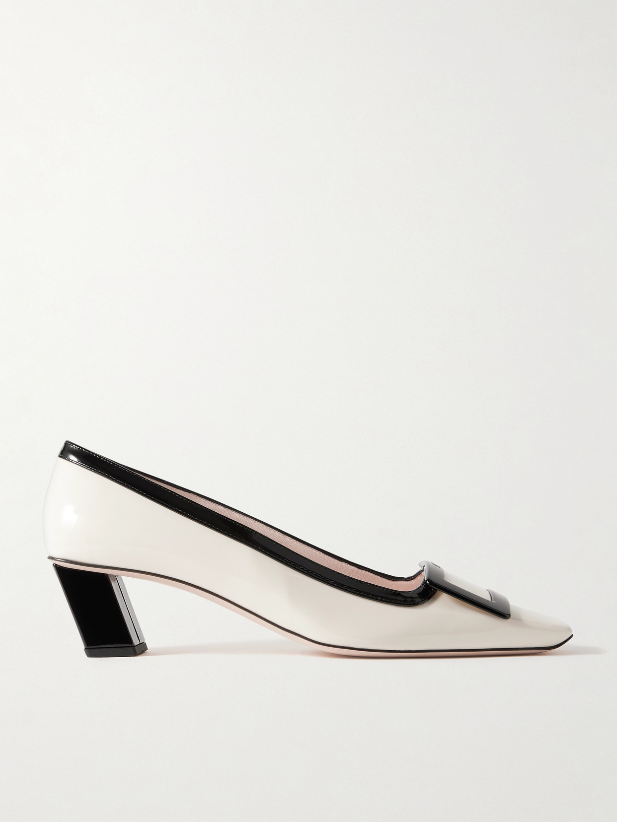 Roger Vivier - 45 Buckle-embellished Patent-leather Pumps - Ivory