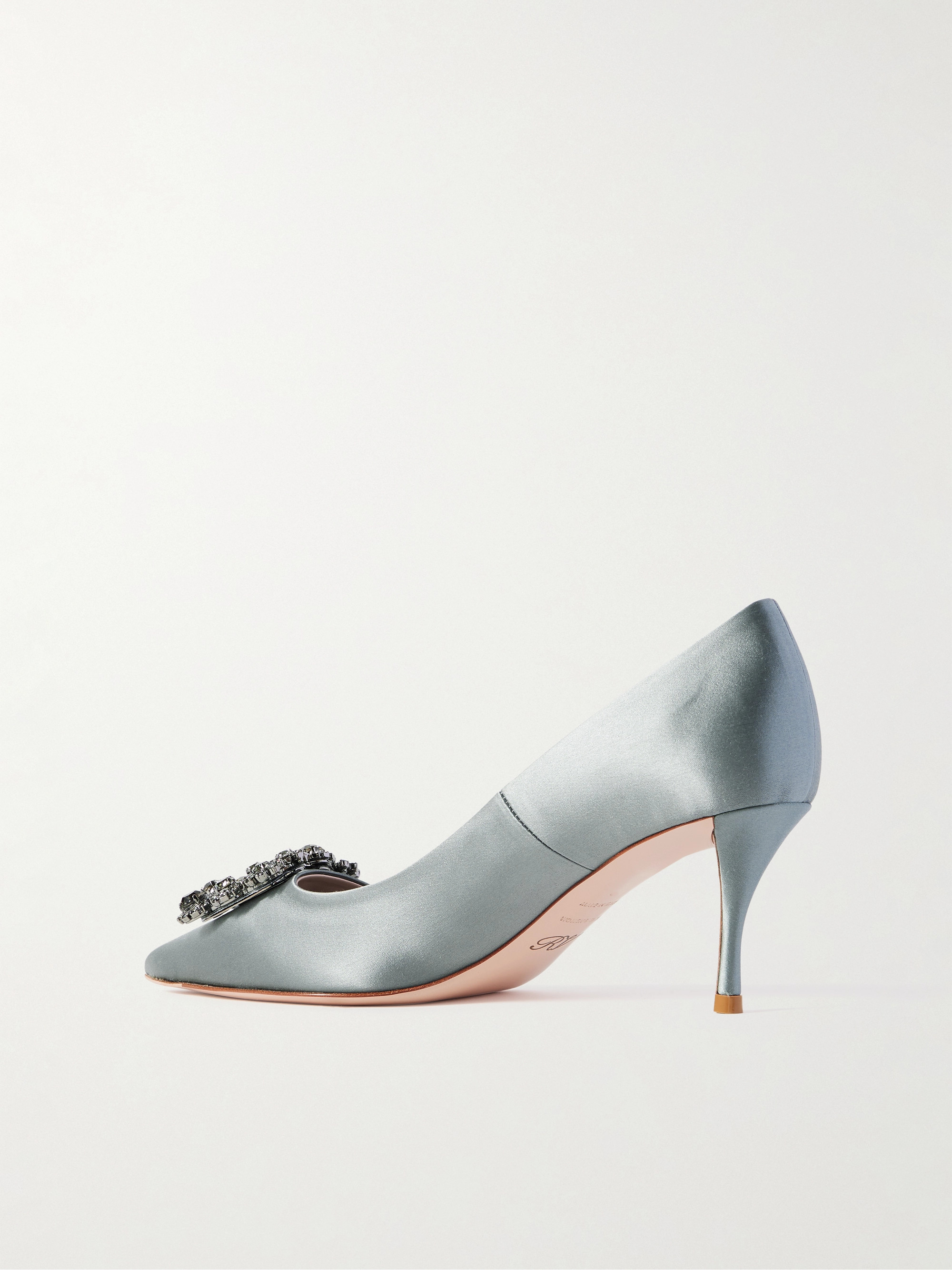 ROGER VIVIER Efflorescence 65 crystal-embellished satin pumps