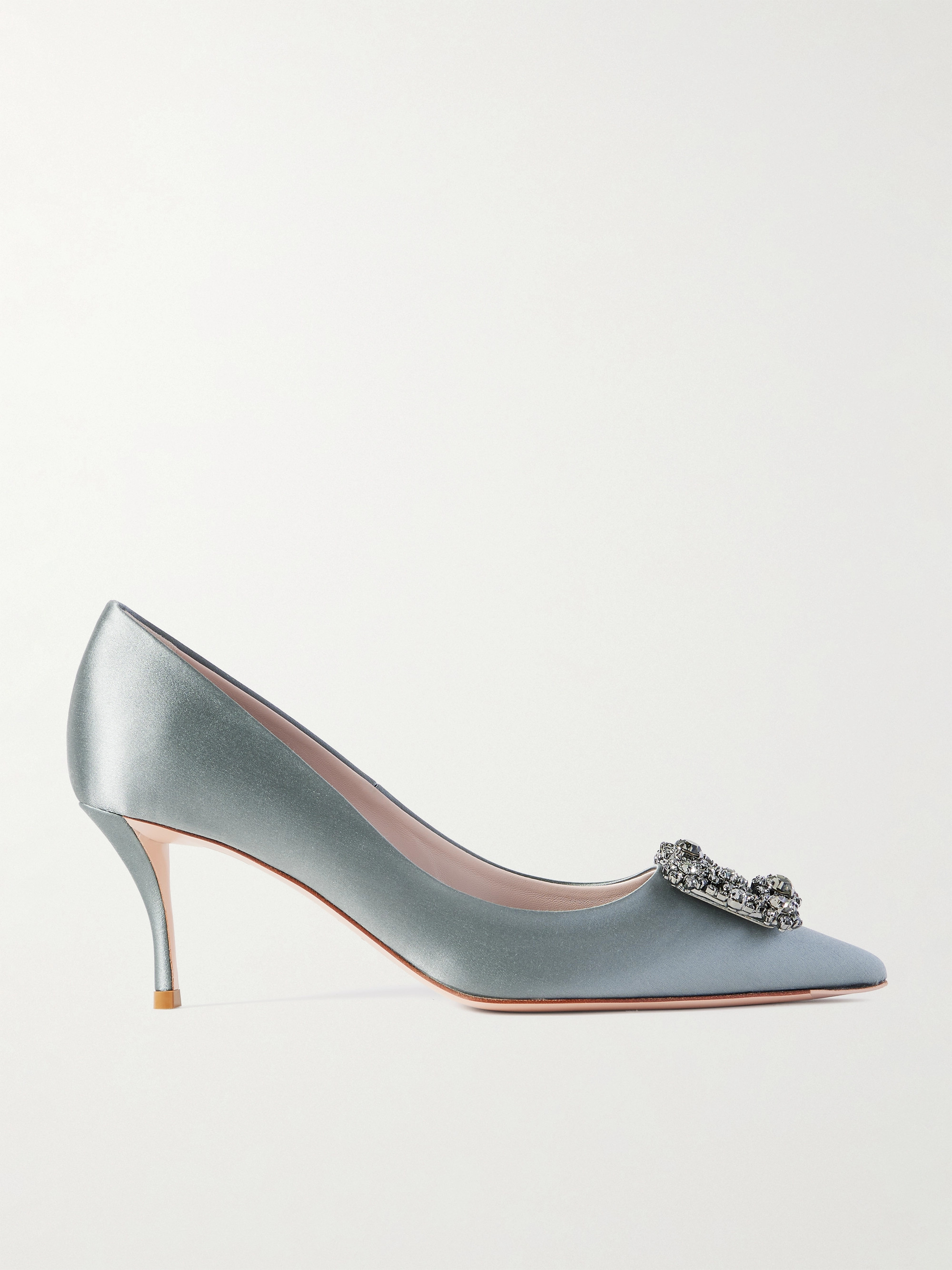 ROGER VIVIER Efflorescence 65 crystal-embellished satin pumps