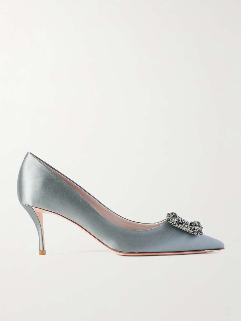Roger Vivier Efflorescence 65 Crystal-embellished Satin Pumps