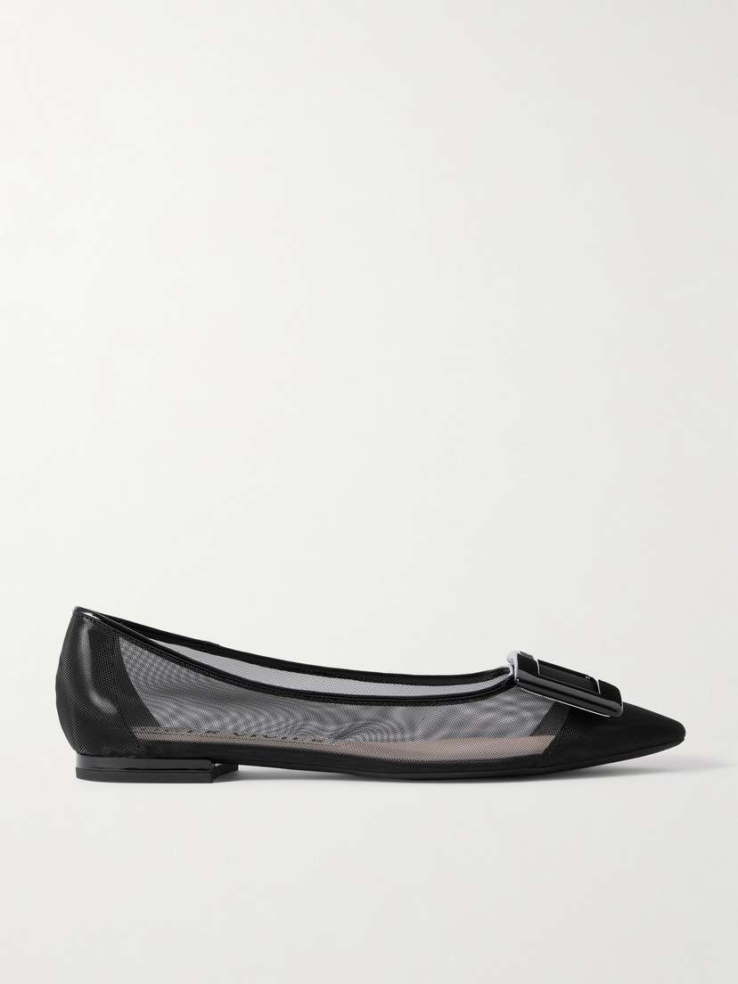 Roger Vivier Gommettine Buckled Mesh Ballet Flats