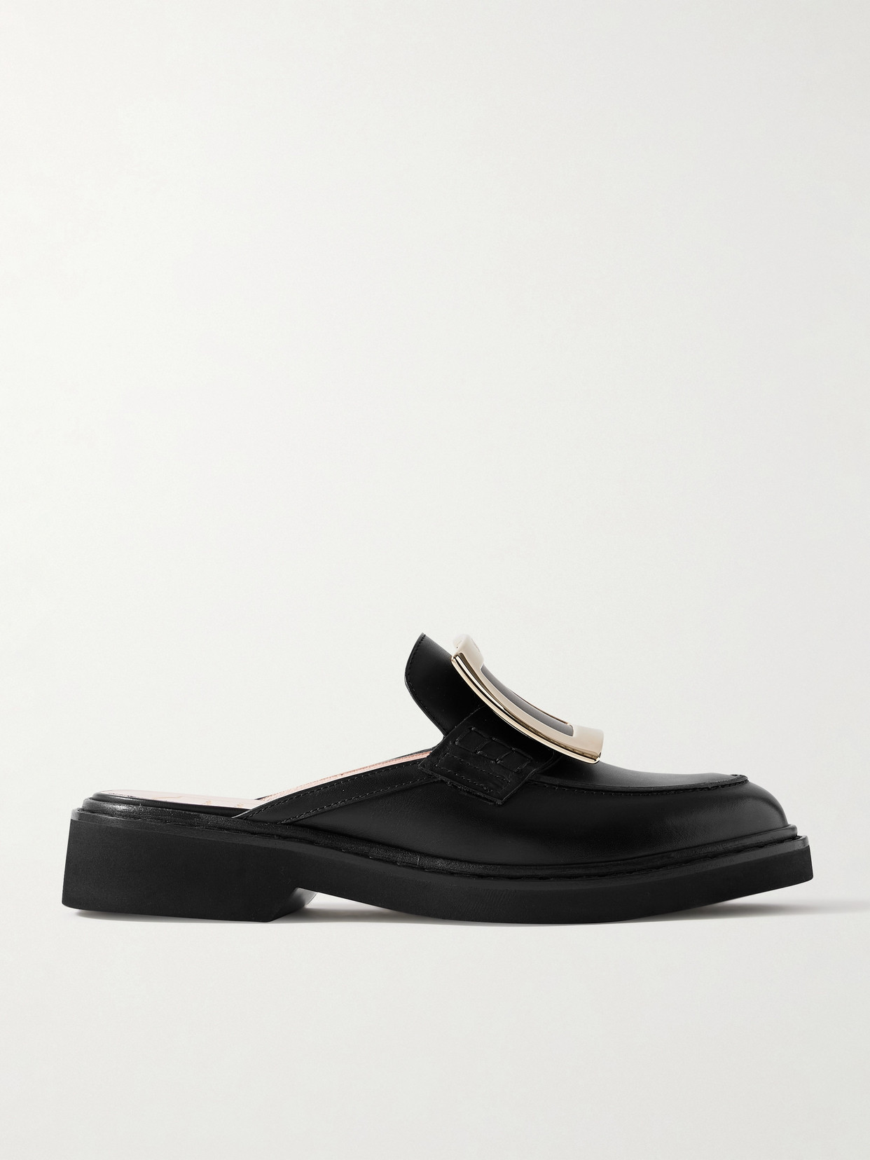 Roger Vivier Viv Rangers Leather Loafers In Black