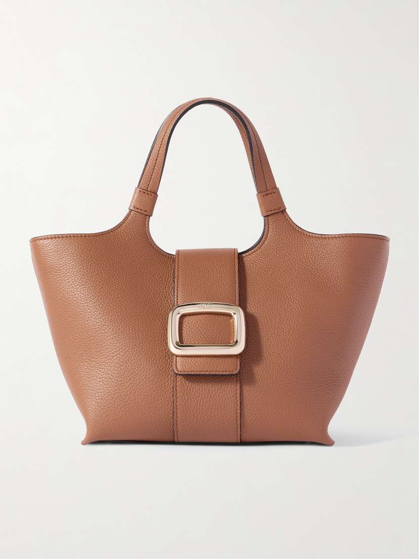 Roger Vivier Grand Vivier Choc Mini Embellished Textured-leather Shoulder Bag