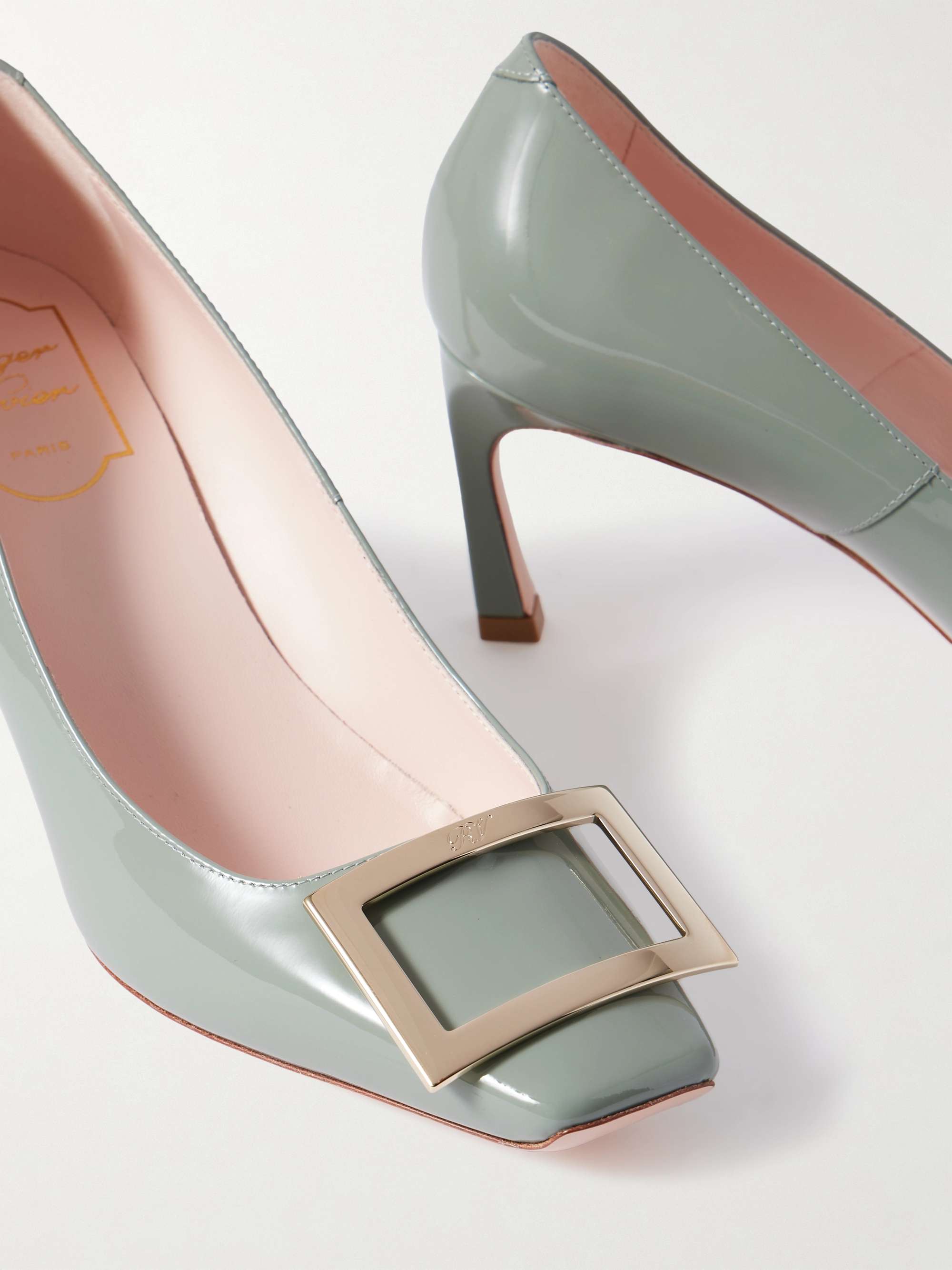 ROGER VIVIER Belle Vivier Trompette embellished patent-leather pumps