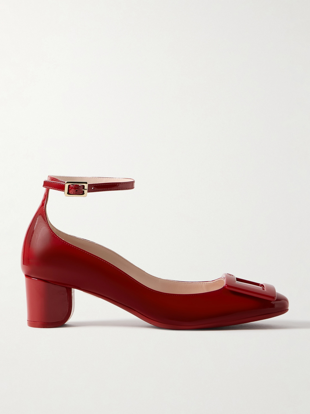 Roger Vivier Buckled Patent-leather Pumps In Red