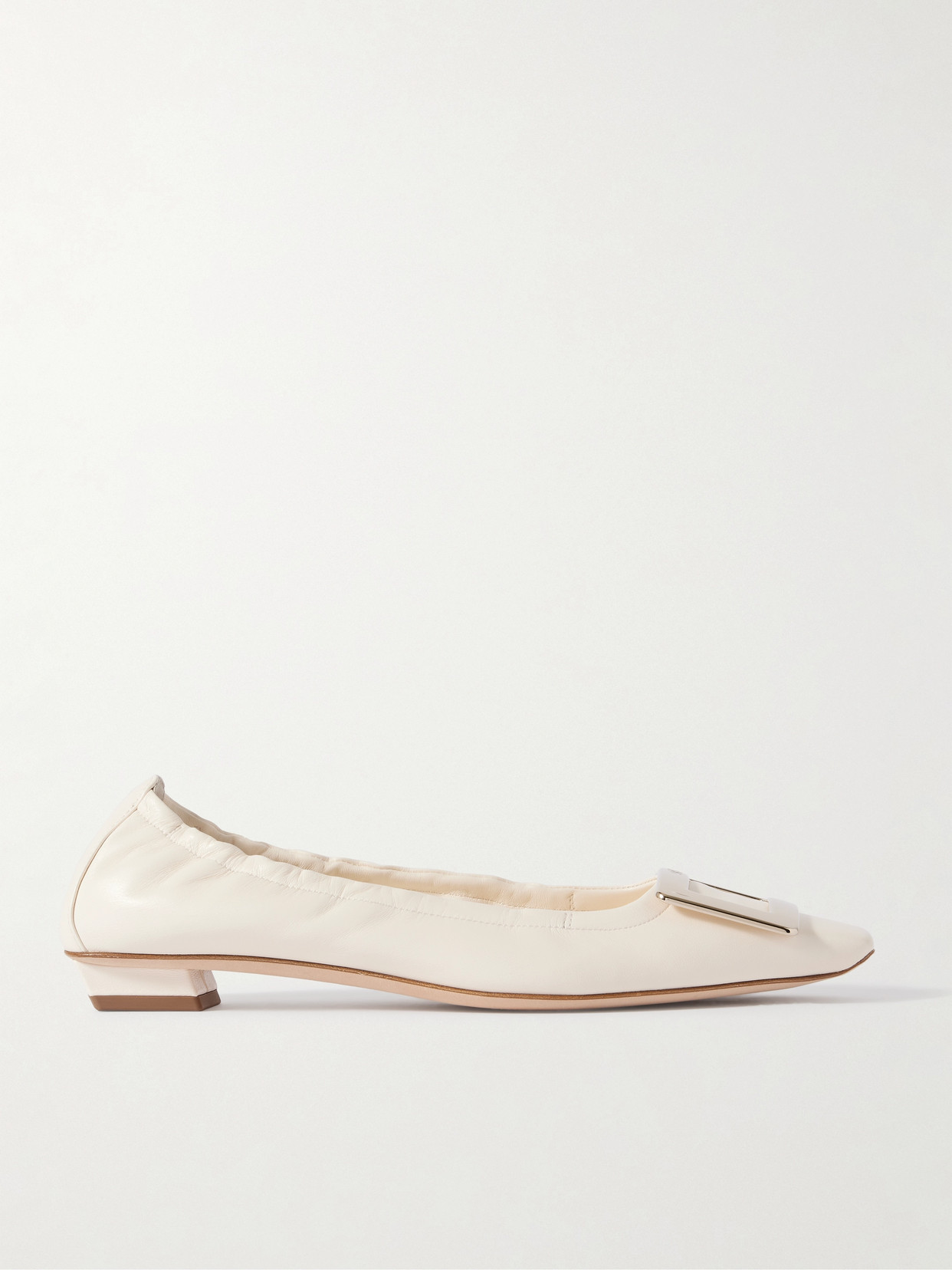 Roger Vivier Belle Vivier Ballet Flats In Ivory