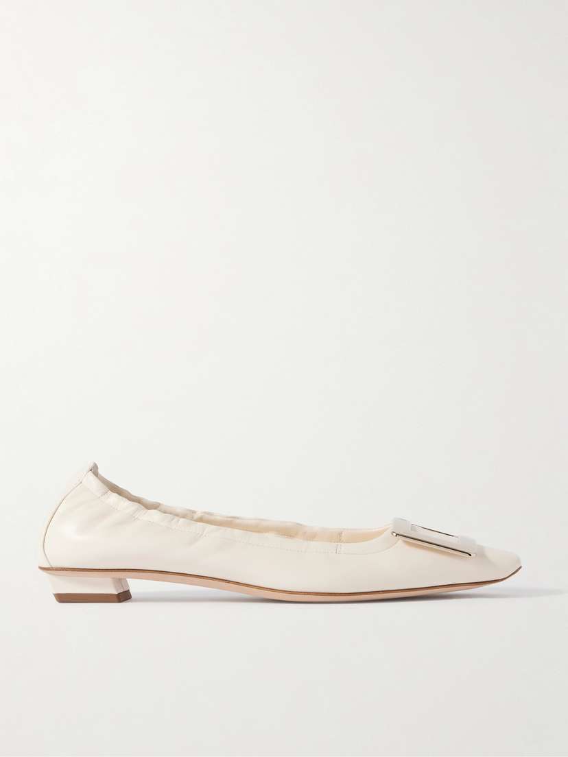 Roger Vivier Belle Vivier Embellished Patent-leather Ballet Flats