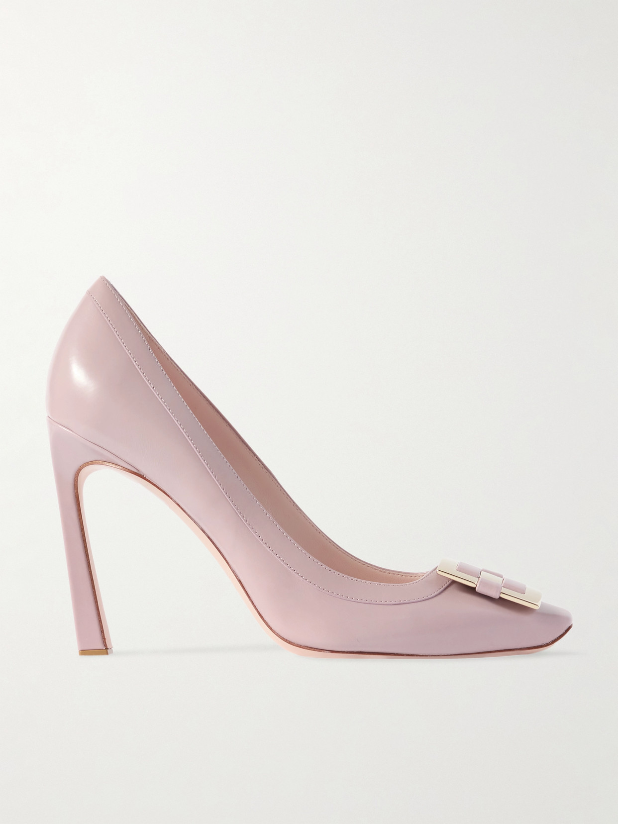 Roger Vivier Trompette 100 Buckled Patent-leather Pumps In Purple