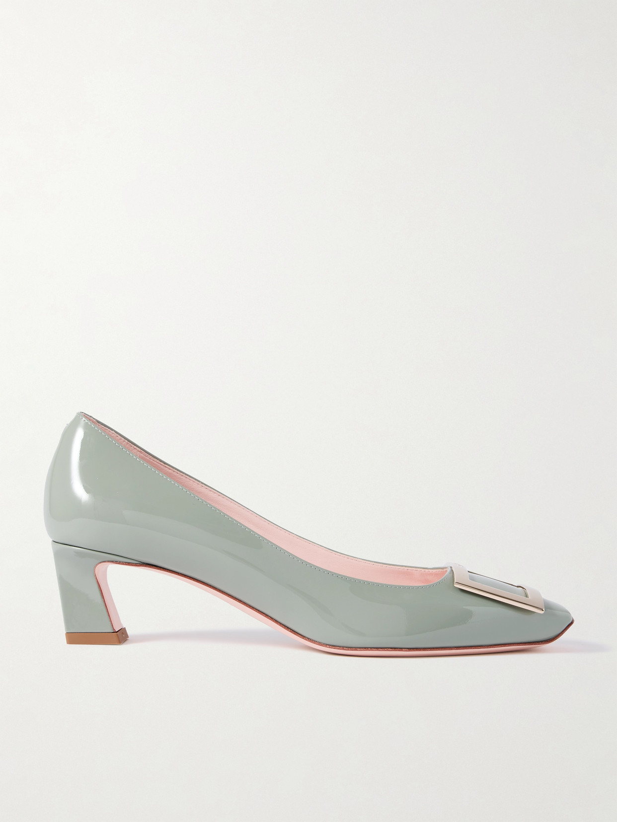 Roger Vivier Decollete Trompette Patent-leather Pumps In Green