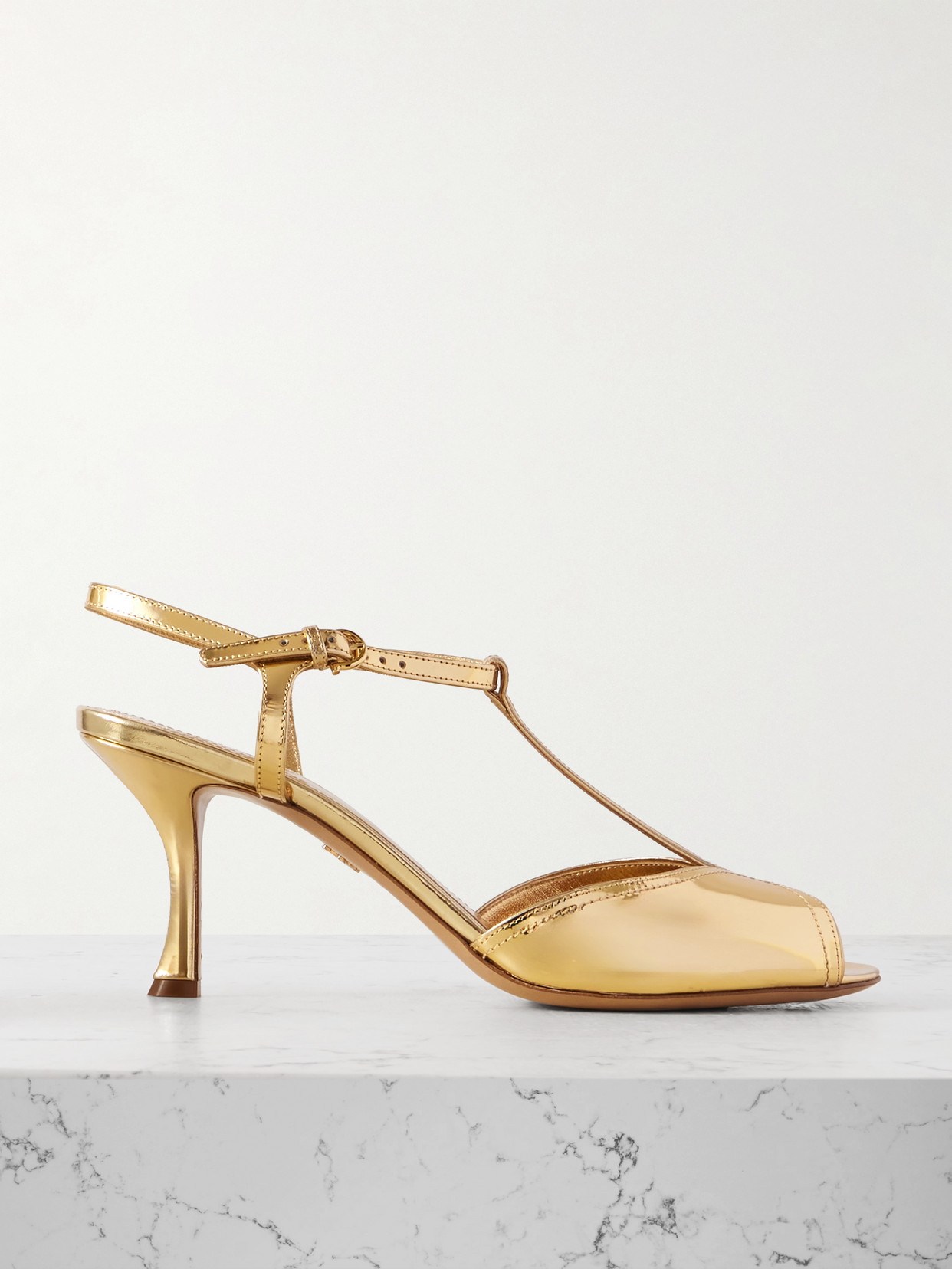 Ferragamo Ely T-strap Sandal In Gold