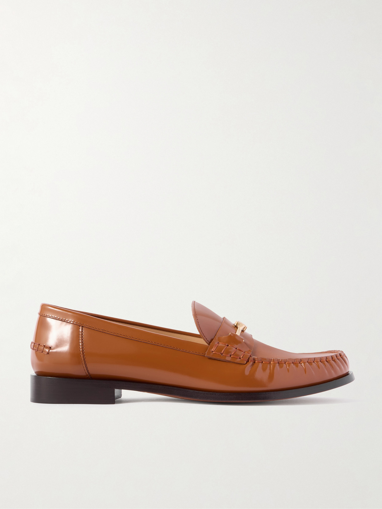 Ferragamo - Harry Embellished Patent-leather Loafers - Tan