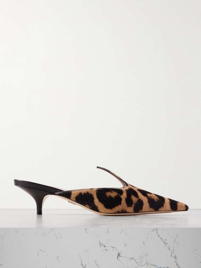 Ferragamo Dorye Leopard-print Calf Hair Mules
