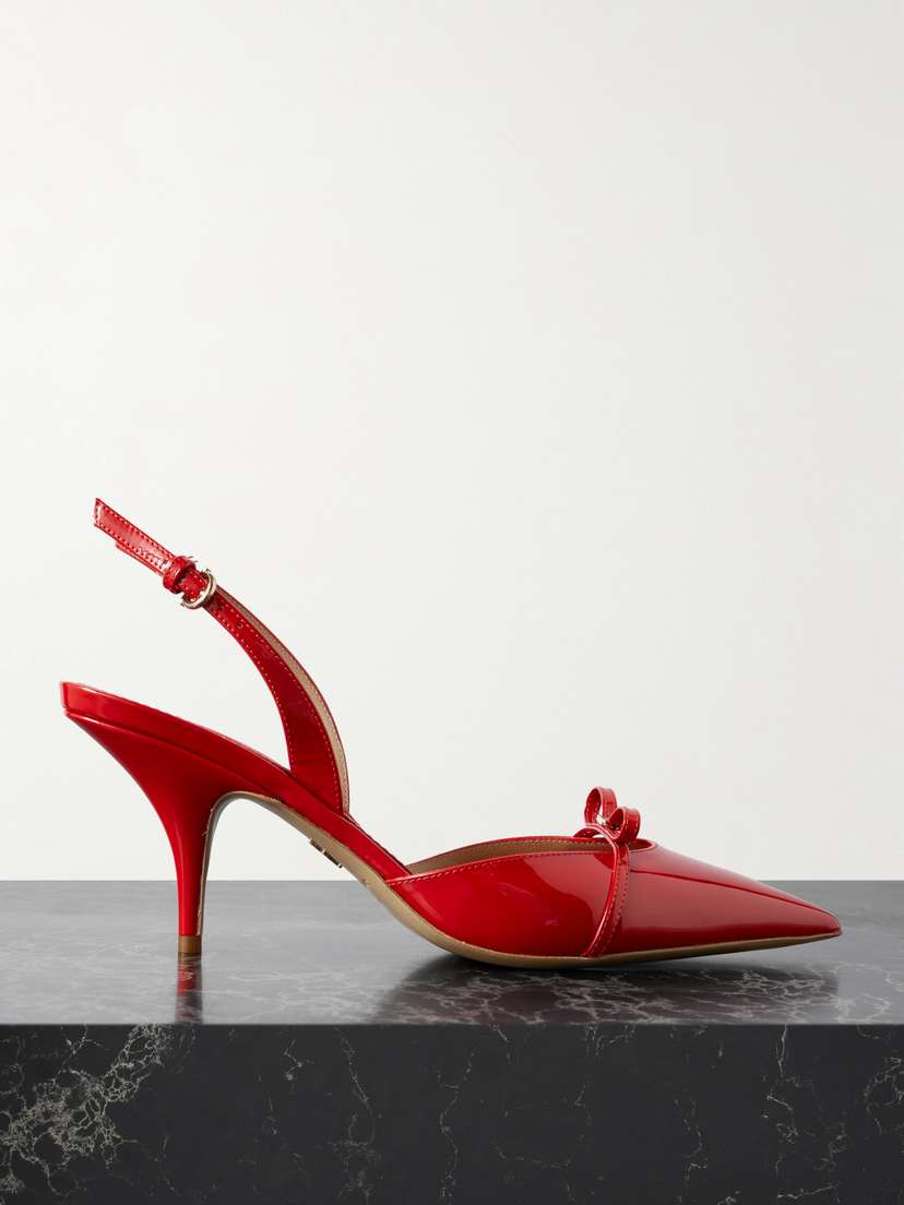 Gylla Bow-embellished Patent-leather Pumps