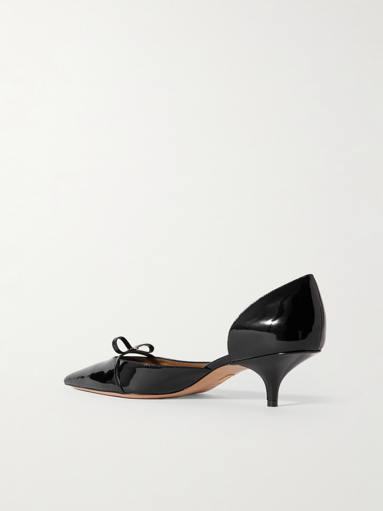 Ferragamo Gyoia Bow-embellished Patent-leather Pumps In Black