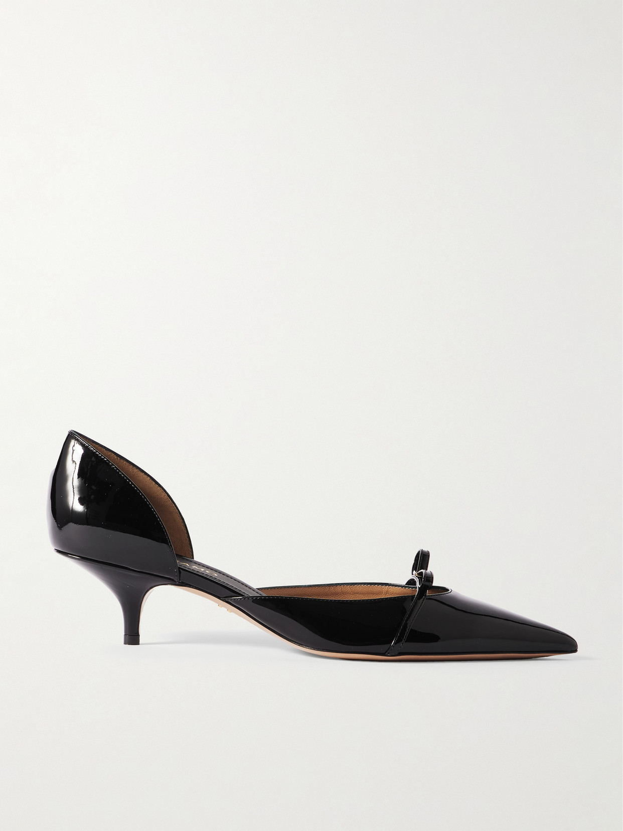 Ferragamo Gyoia Bow-embellished Patent-leather Pumps In Black