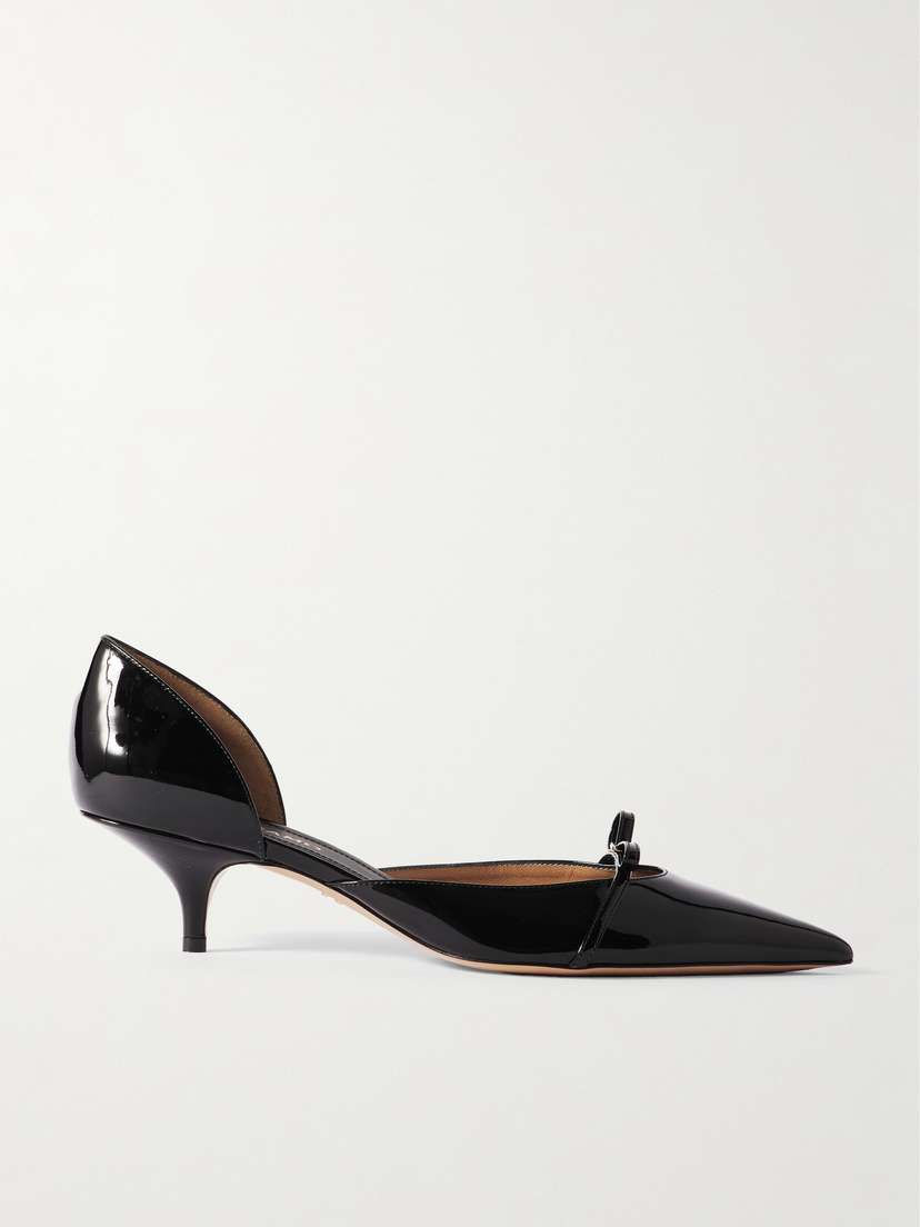 Ferragamo Gyoia Bow-embellished Patent-leather Pumps
