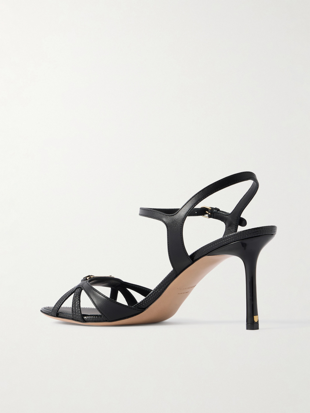 Ferragamo Dasy Logo-embellished Leather Sandals In Black