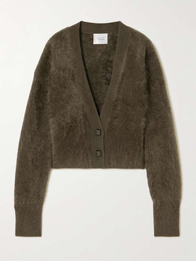 Galvan Loom Brushed Cashmere-blend Cardigan