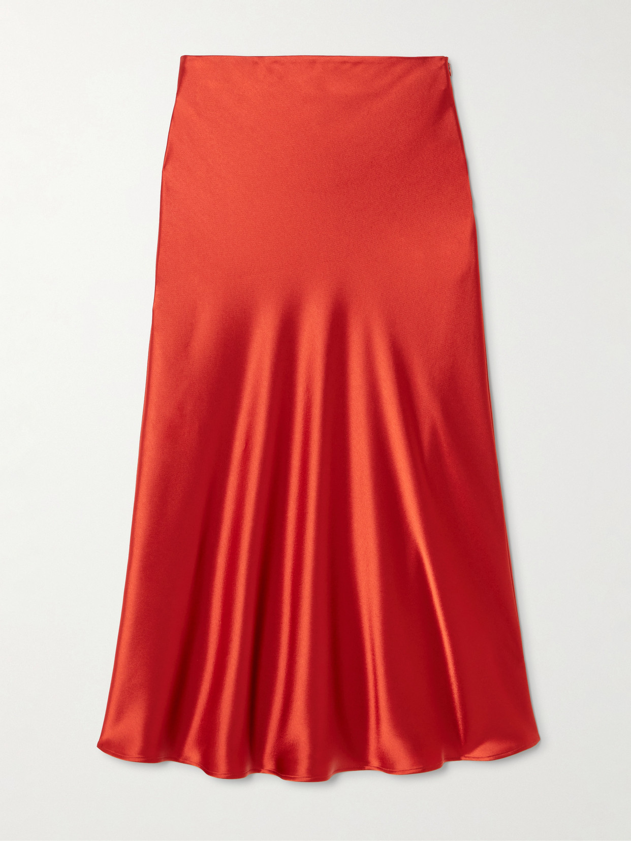 Galvan Valletta Draped Satin Midi Skirt In Red